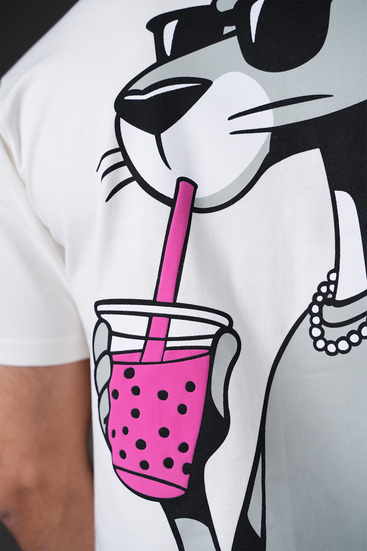 T-Shirt Panthère Rose blanc