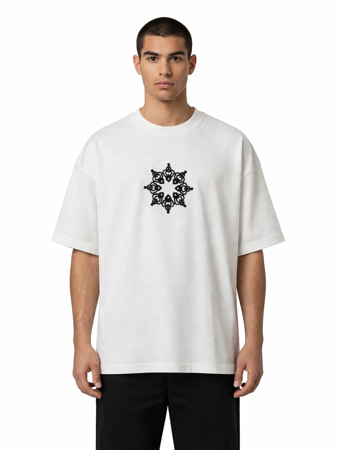 T-shirt oversize Respire brodé blanc