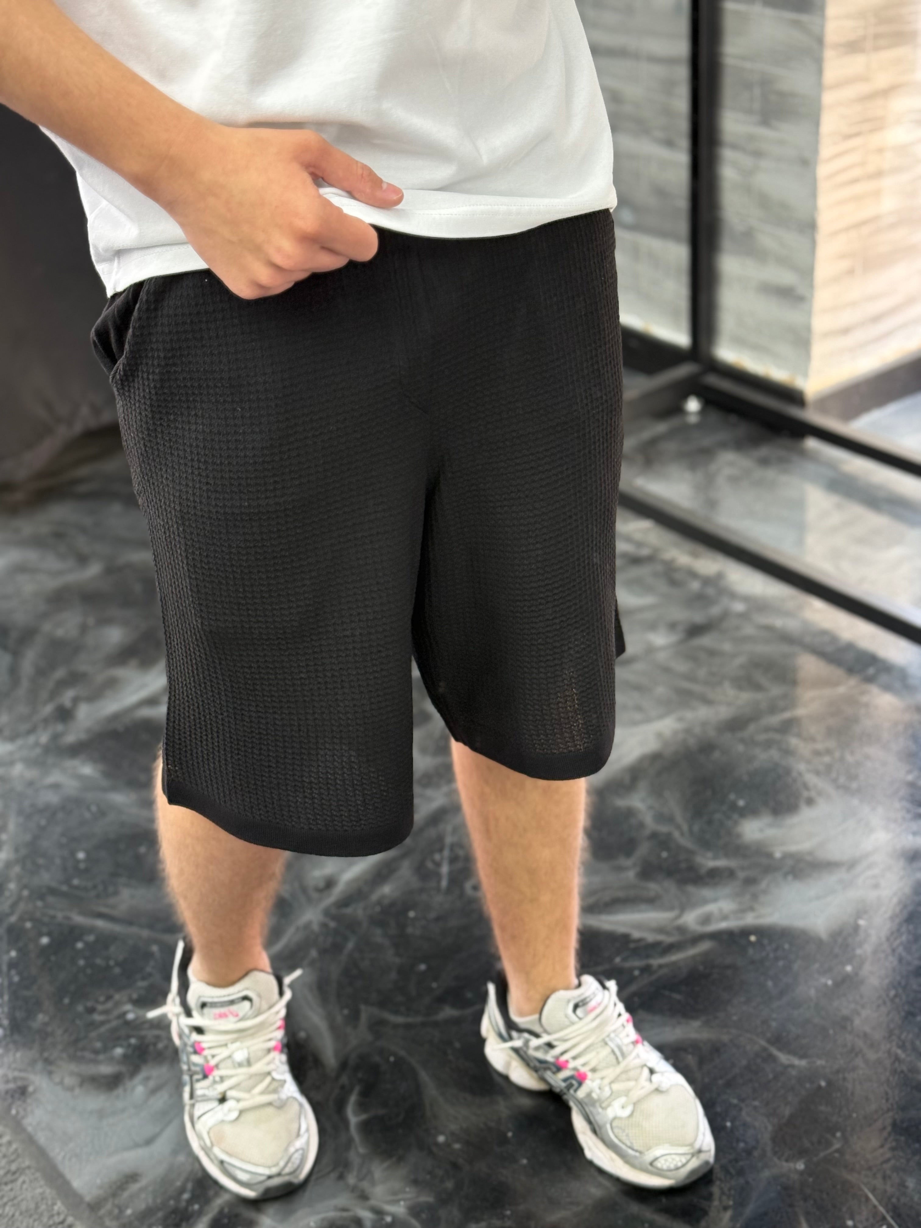Short maille noir