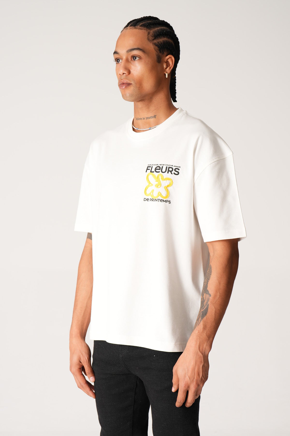 T-Shirt fleur blanc