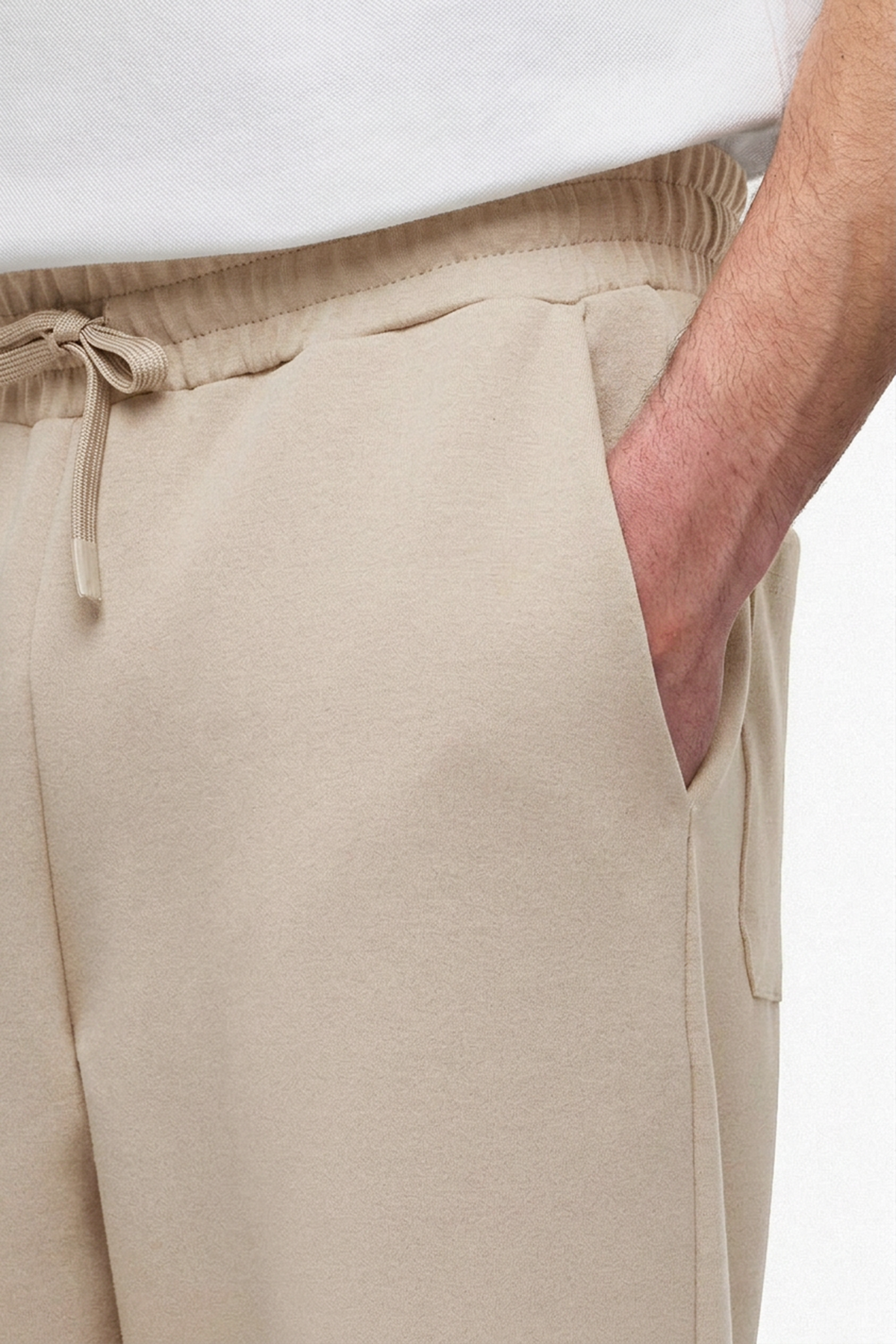 Pantalon jogg loose beige