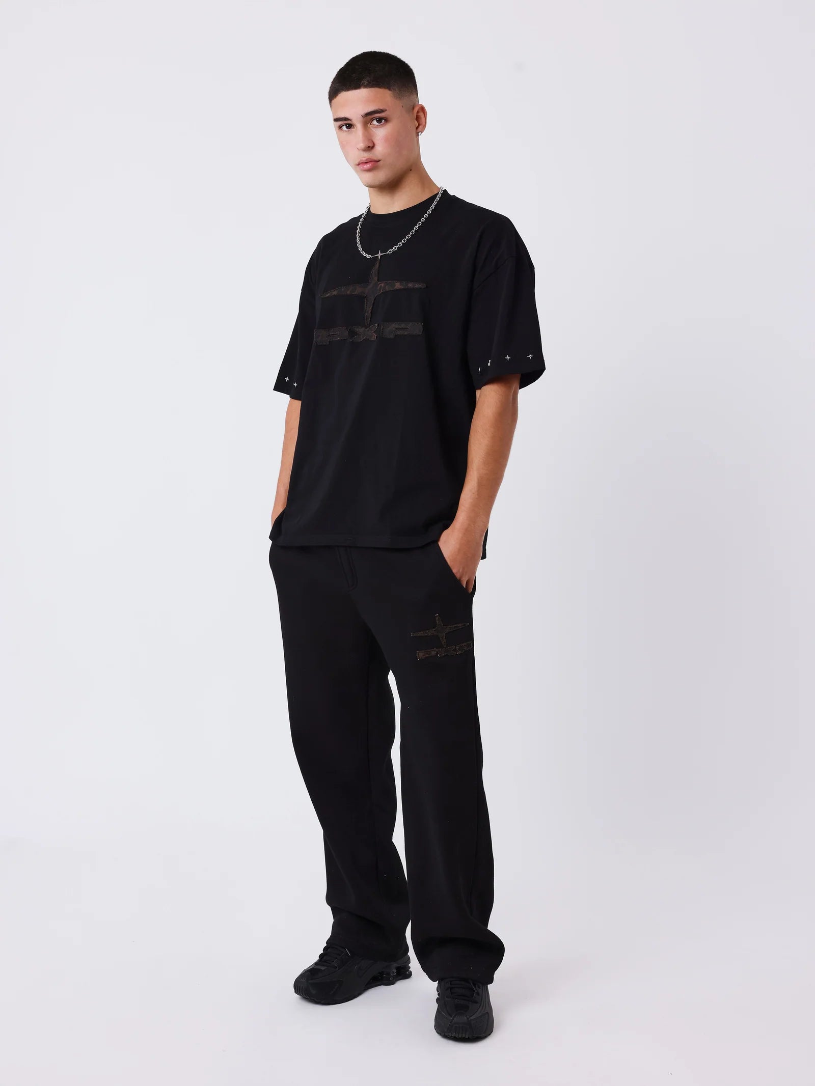 PXP - T-shirt noir léopard