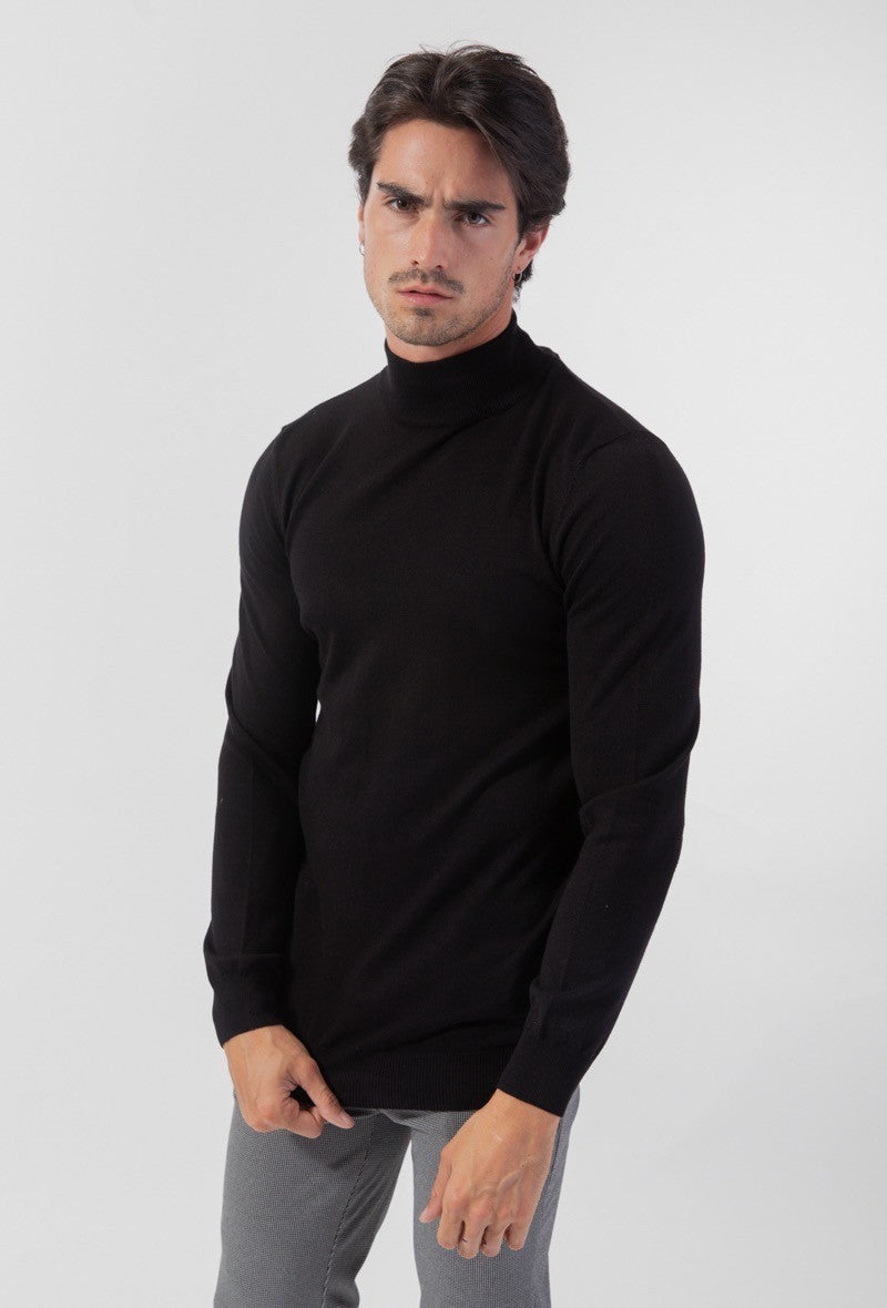 Pull Col montant noir