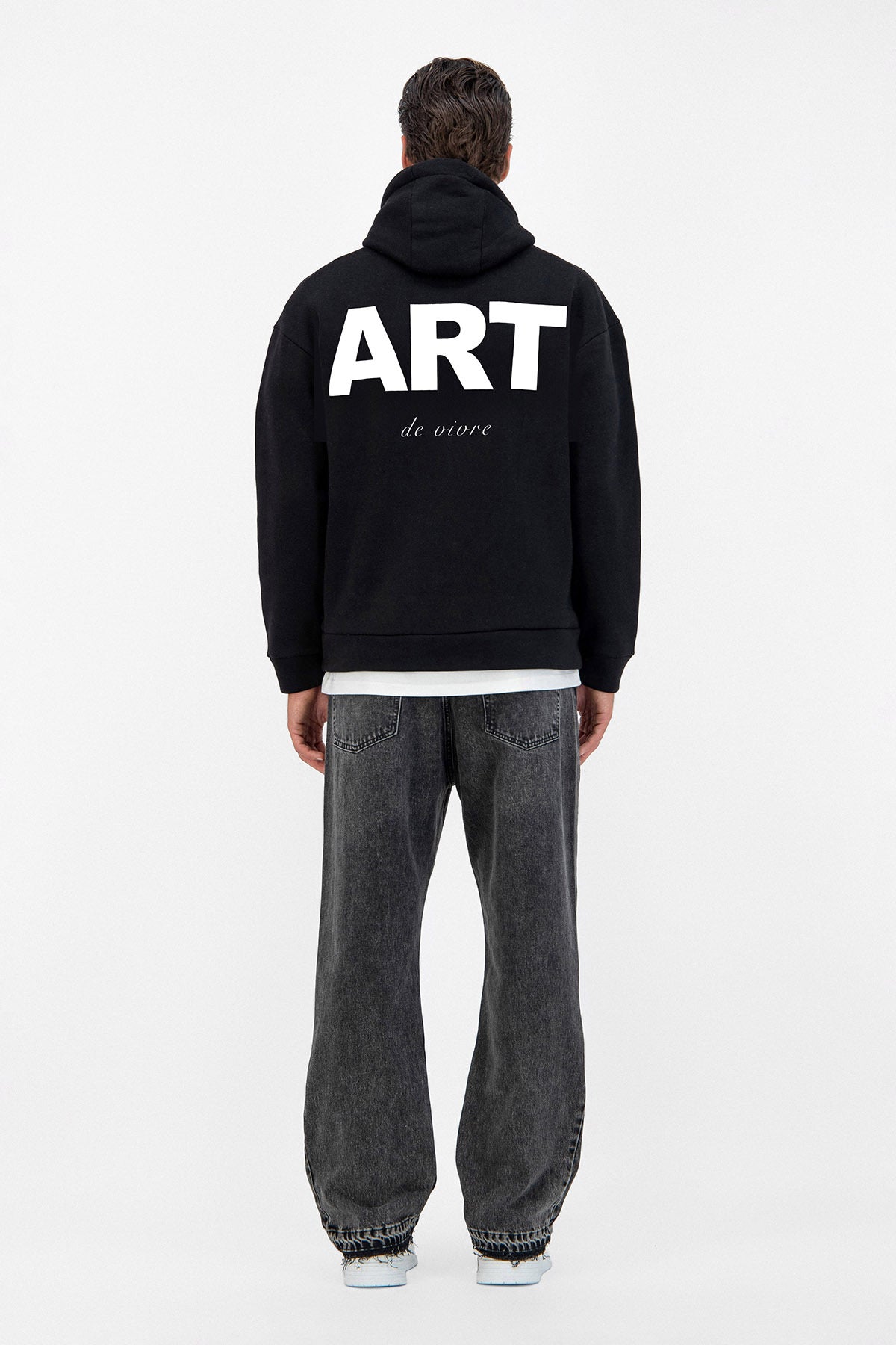 Sweat capuche noir ART