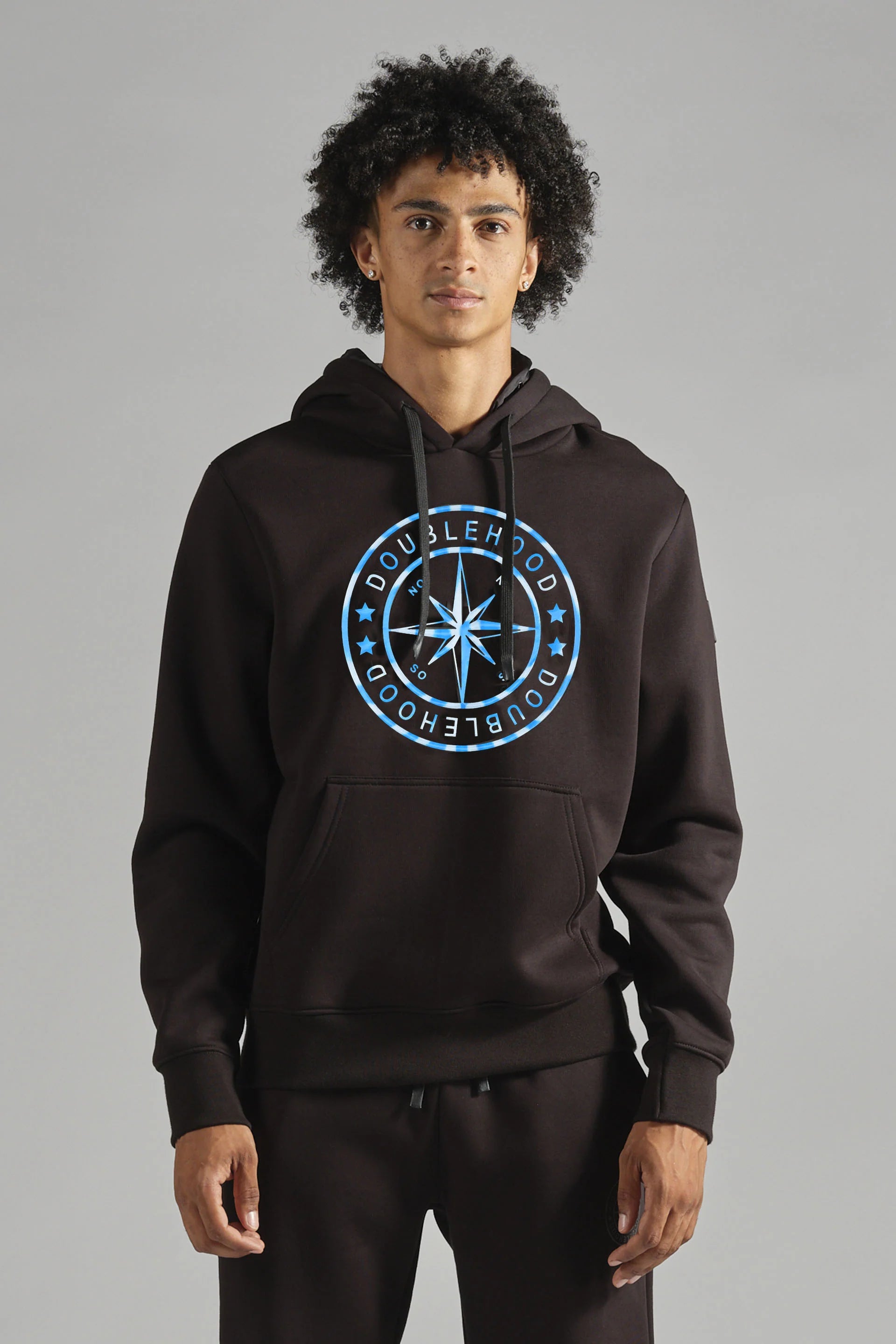 Doublehood - Sweat capuche Taylor noir / bleu