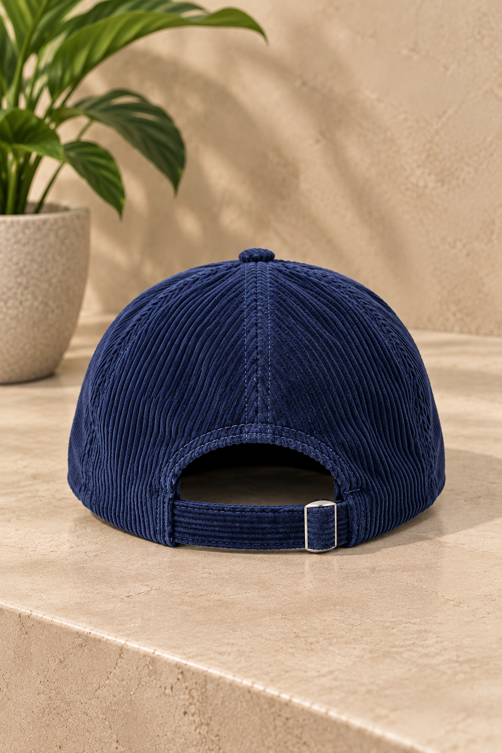 Casquette C velours bleu