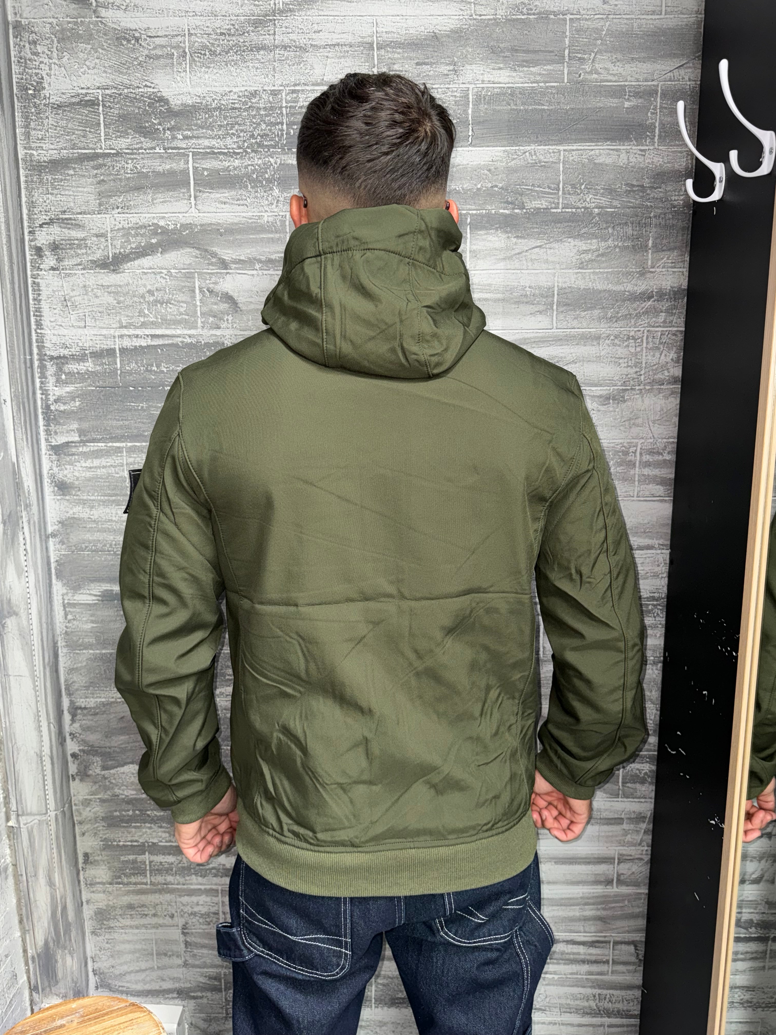 Black hooded jacket