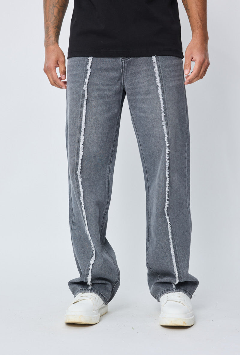 Jean gris coutures