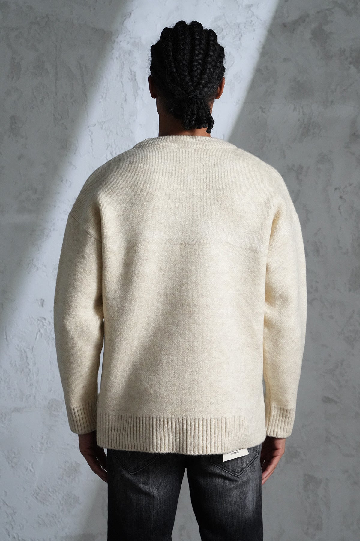 Pull maille beige Cœur