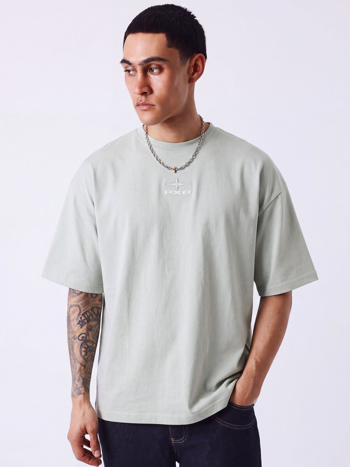 PXP - T-SHIRT MOTIF EMBOSSÉ MINT