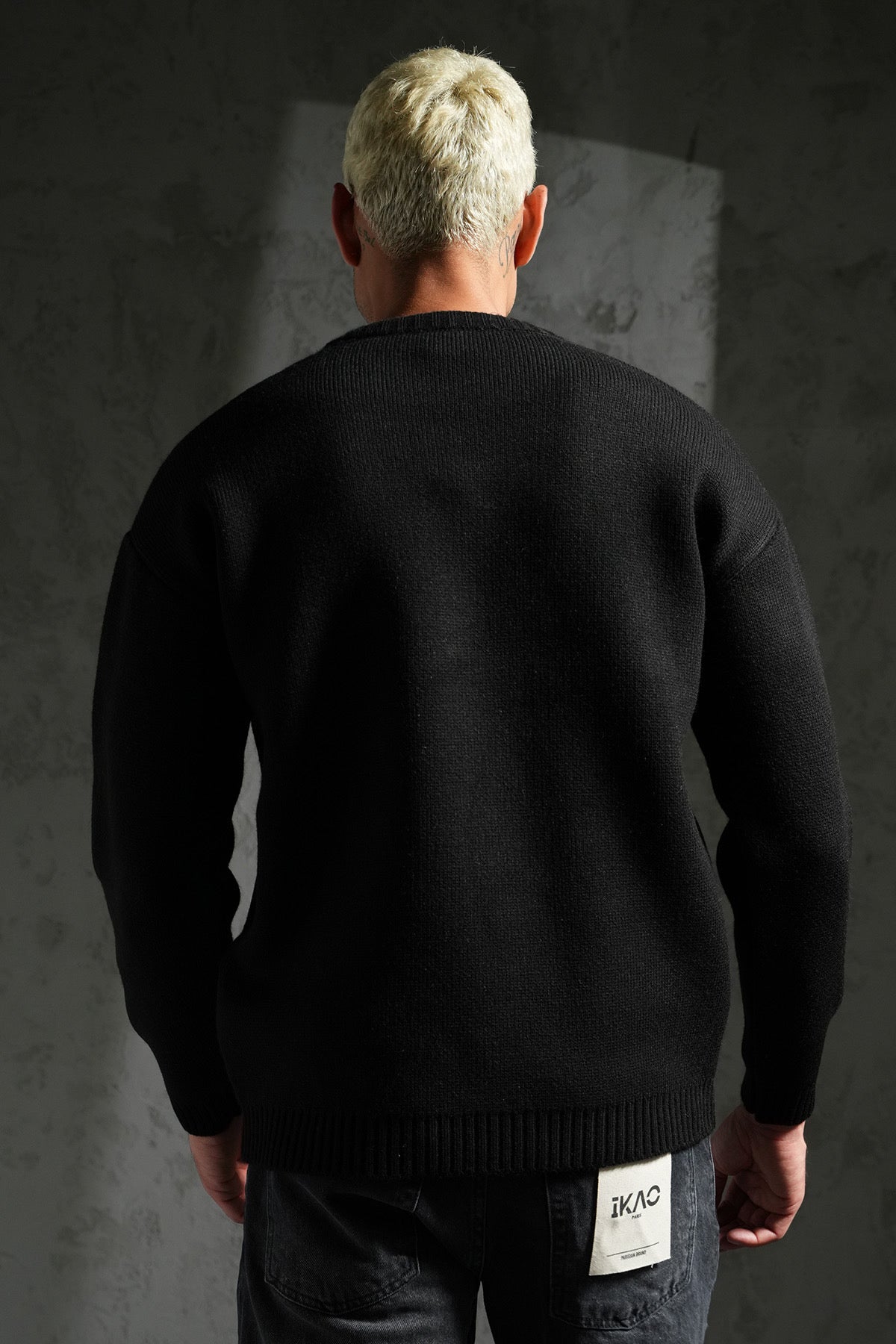 Pull épais maille noir
