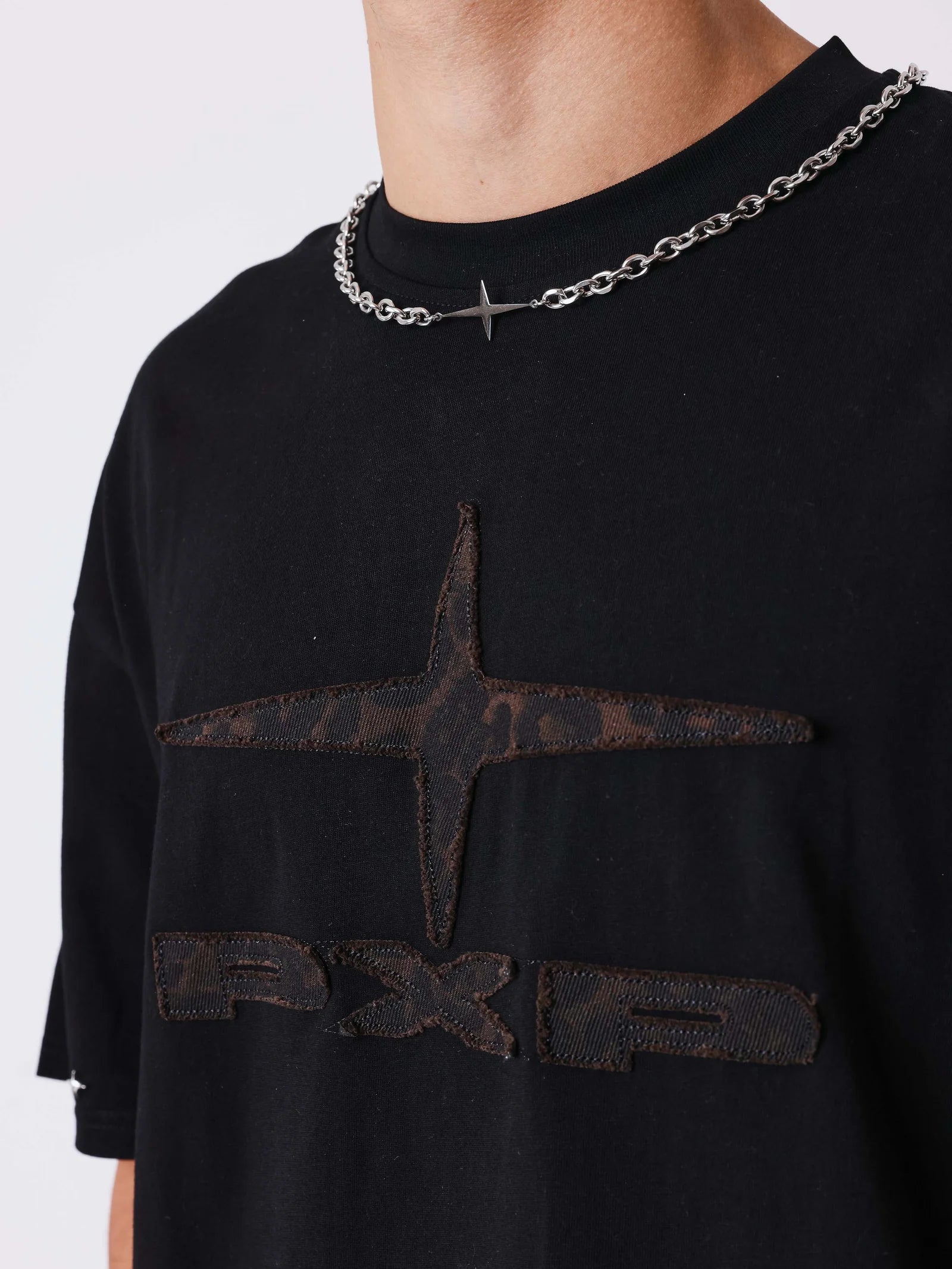 PXP - T-shirt noir léopard