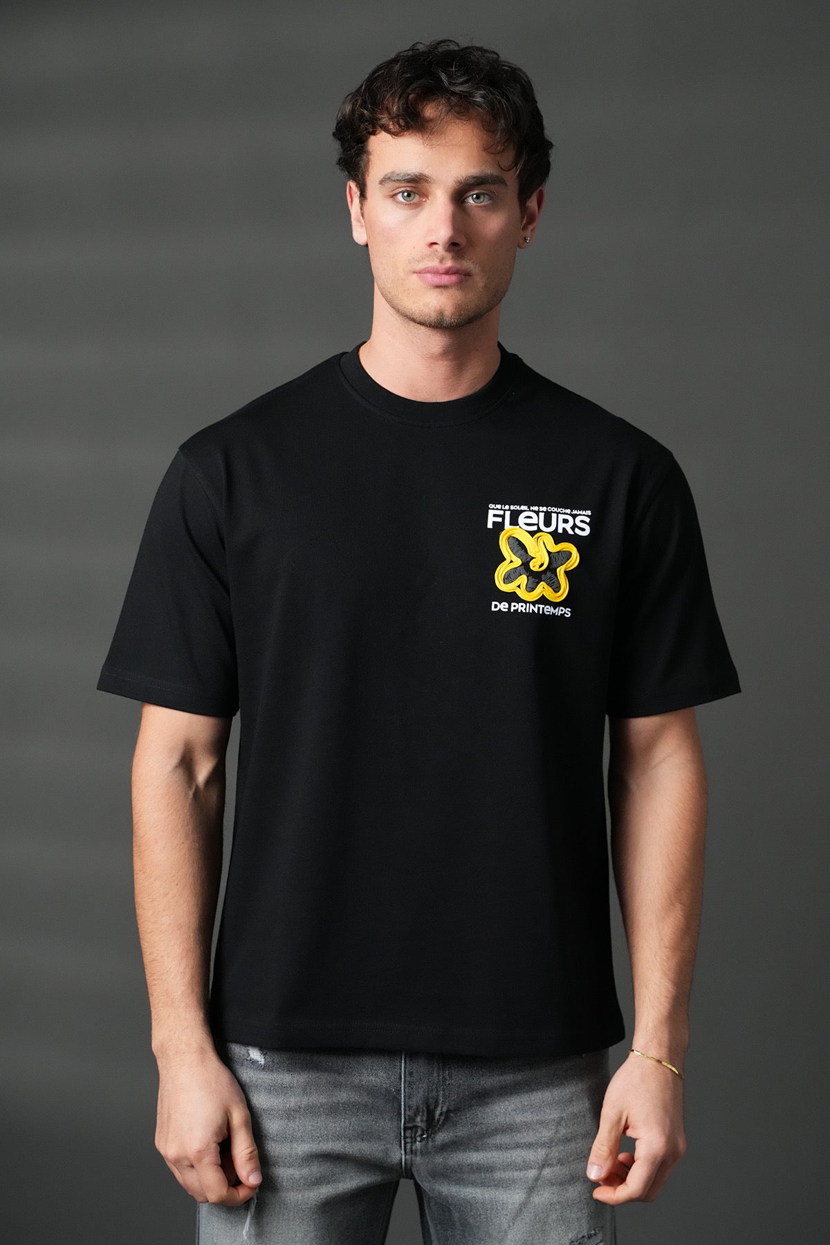 T-Shirt Fleur de printemps noir