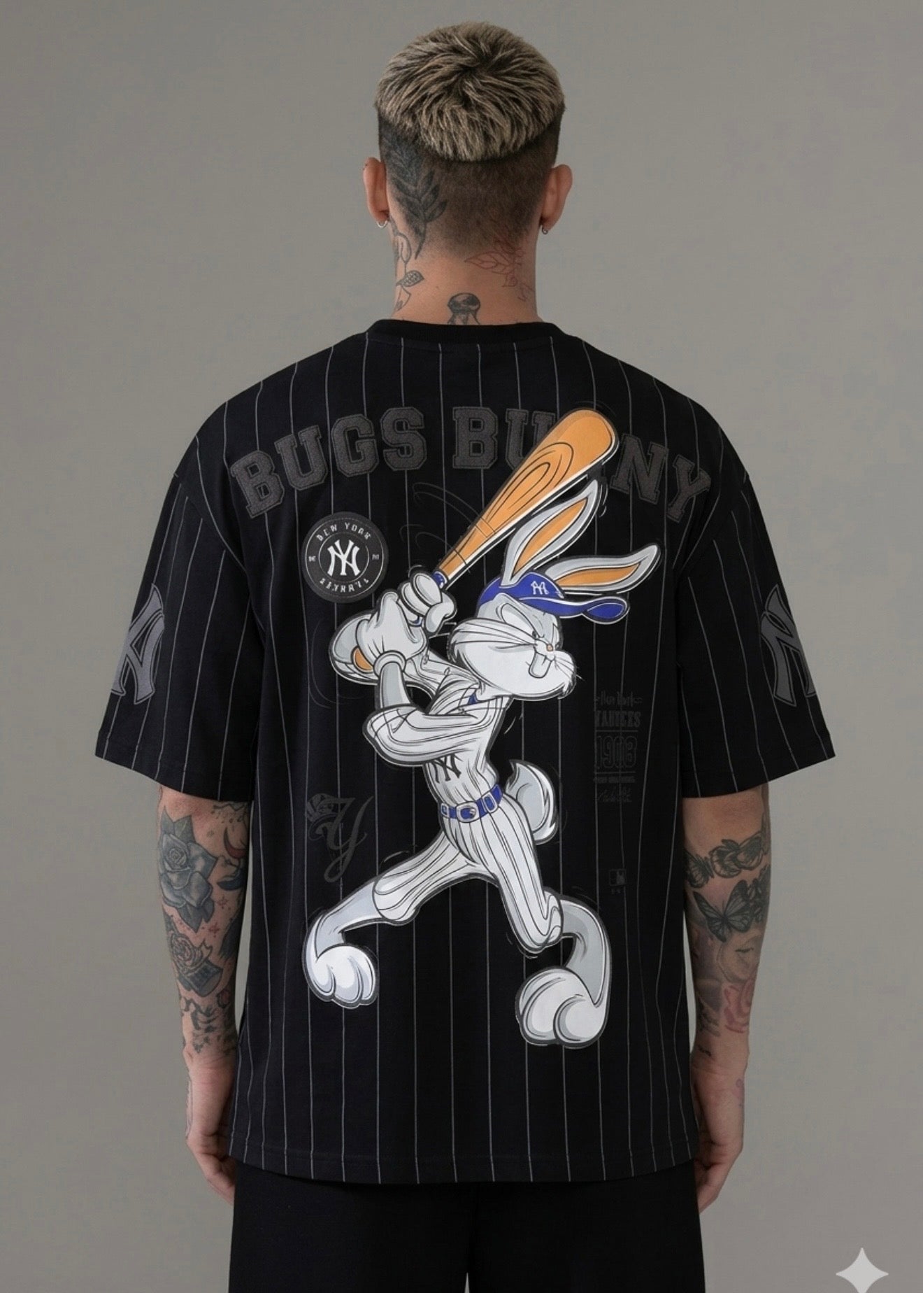 T-shirt Baseball Yankees Bugs Bunny noir
