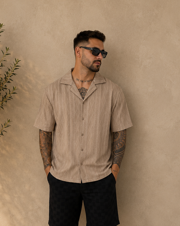 Chemise Valence M. courte beige