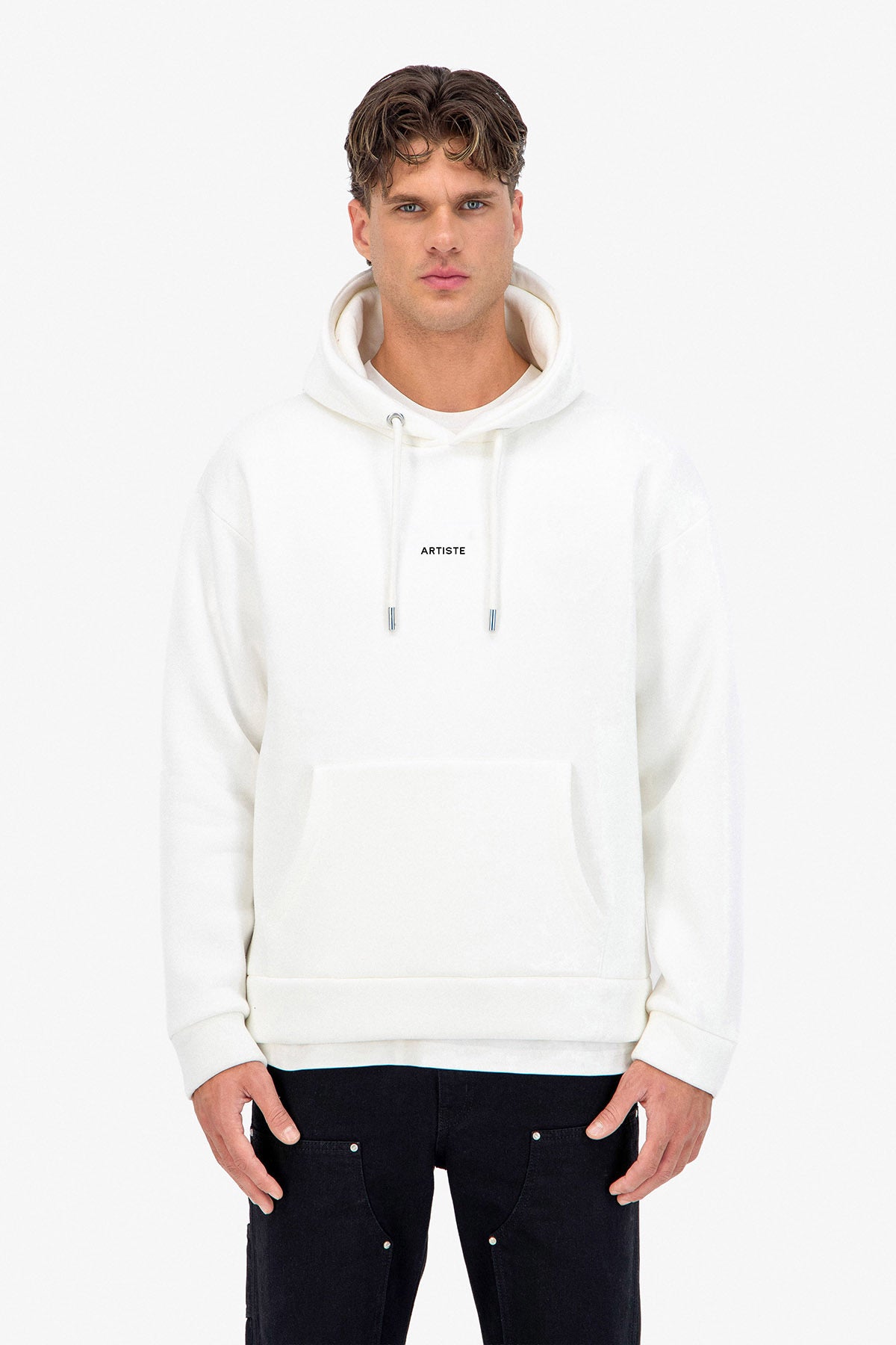 Sweat capuche blanc ART