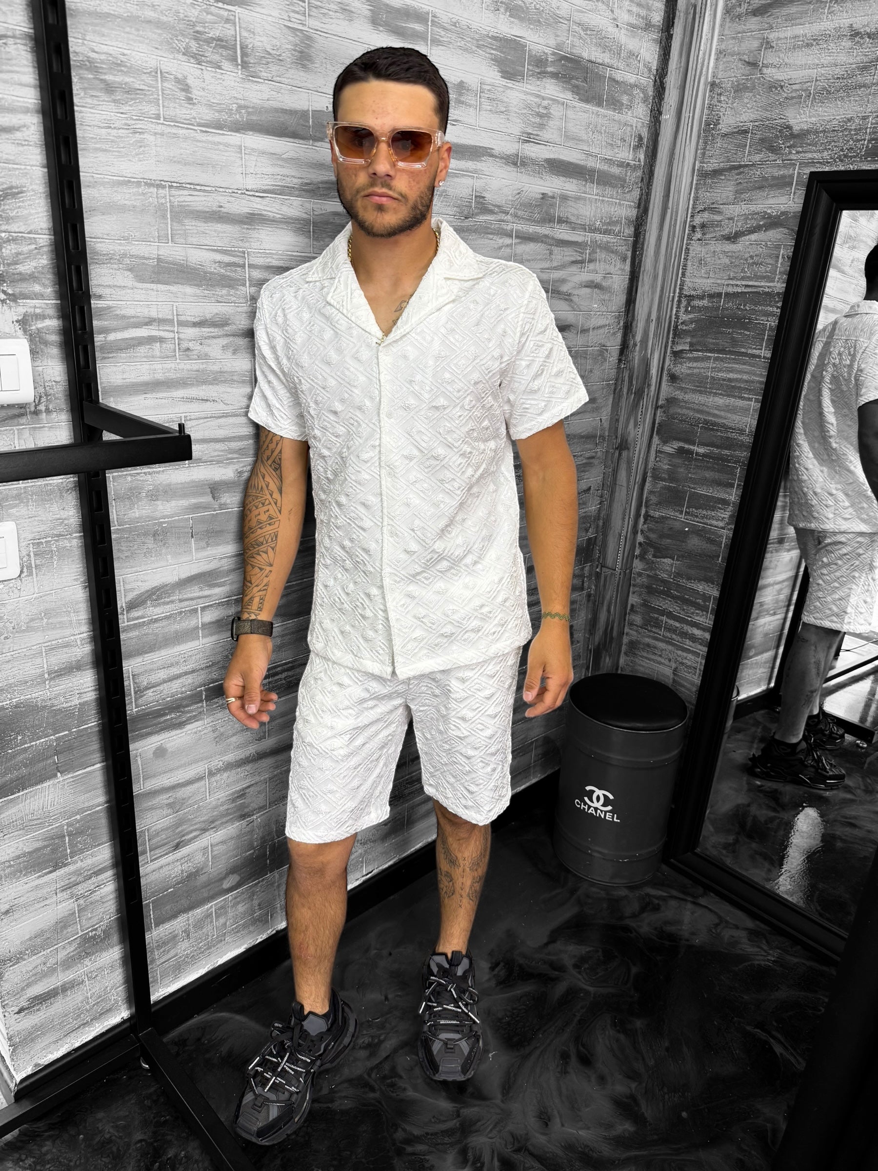 Ensemble Napoli short + chemise blanc