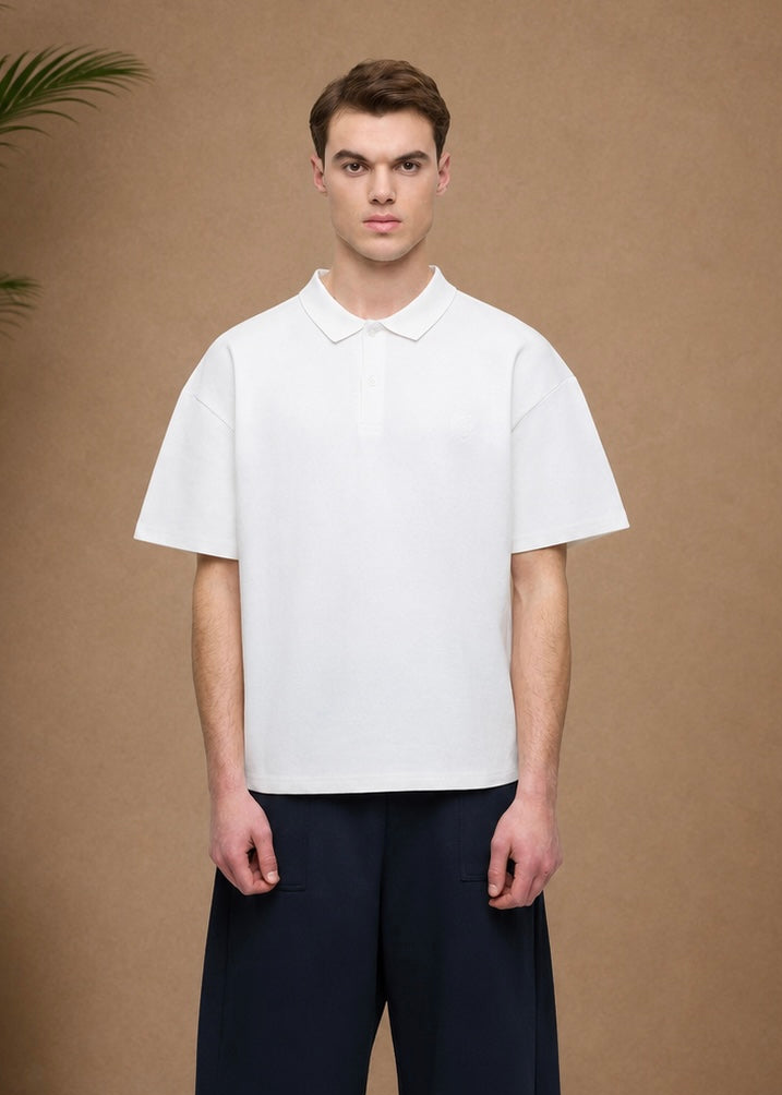 Polo petit cœur blanc