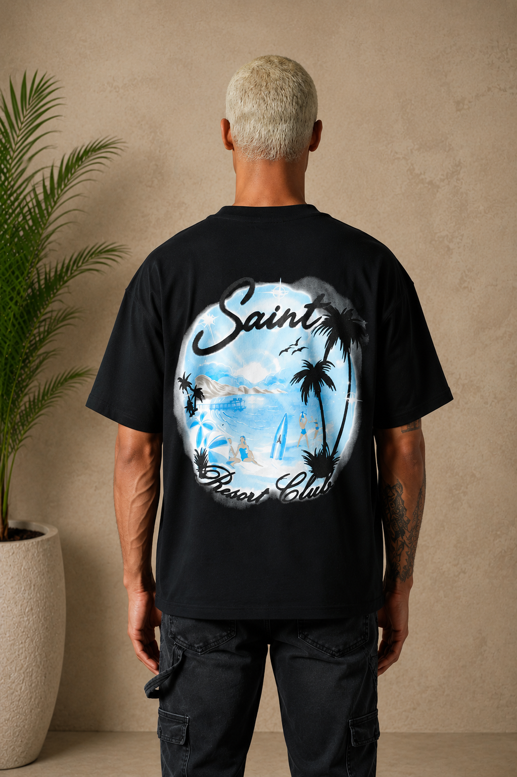 T-Shirt Resort Club noir