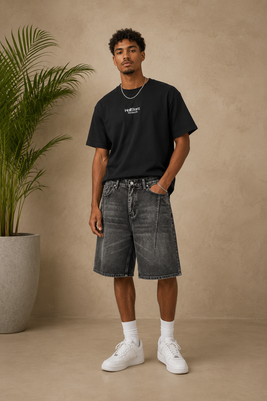 Short bermuda jean gris