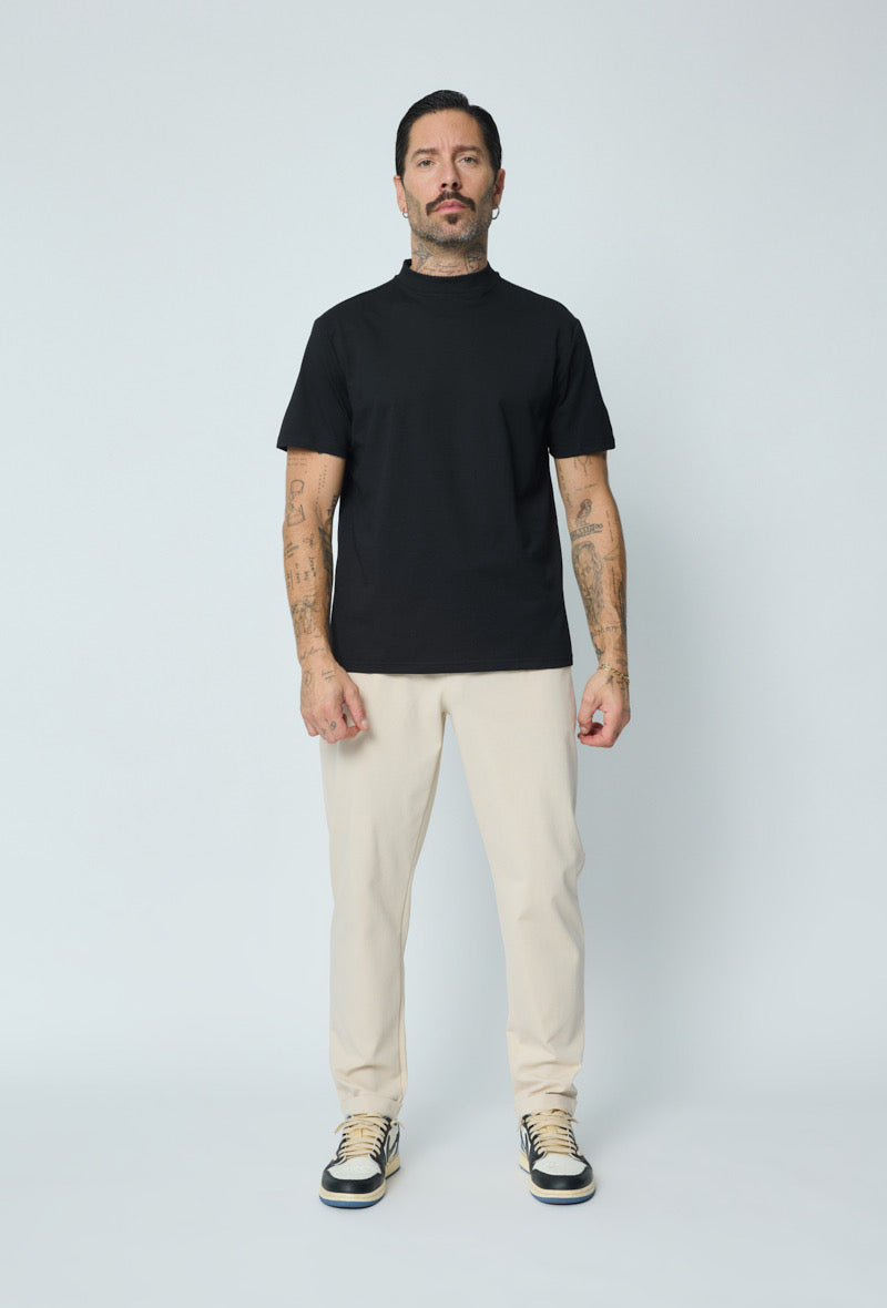 T-shirt col epais noir