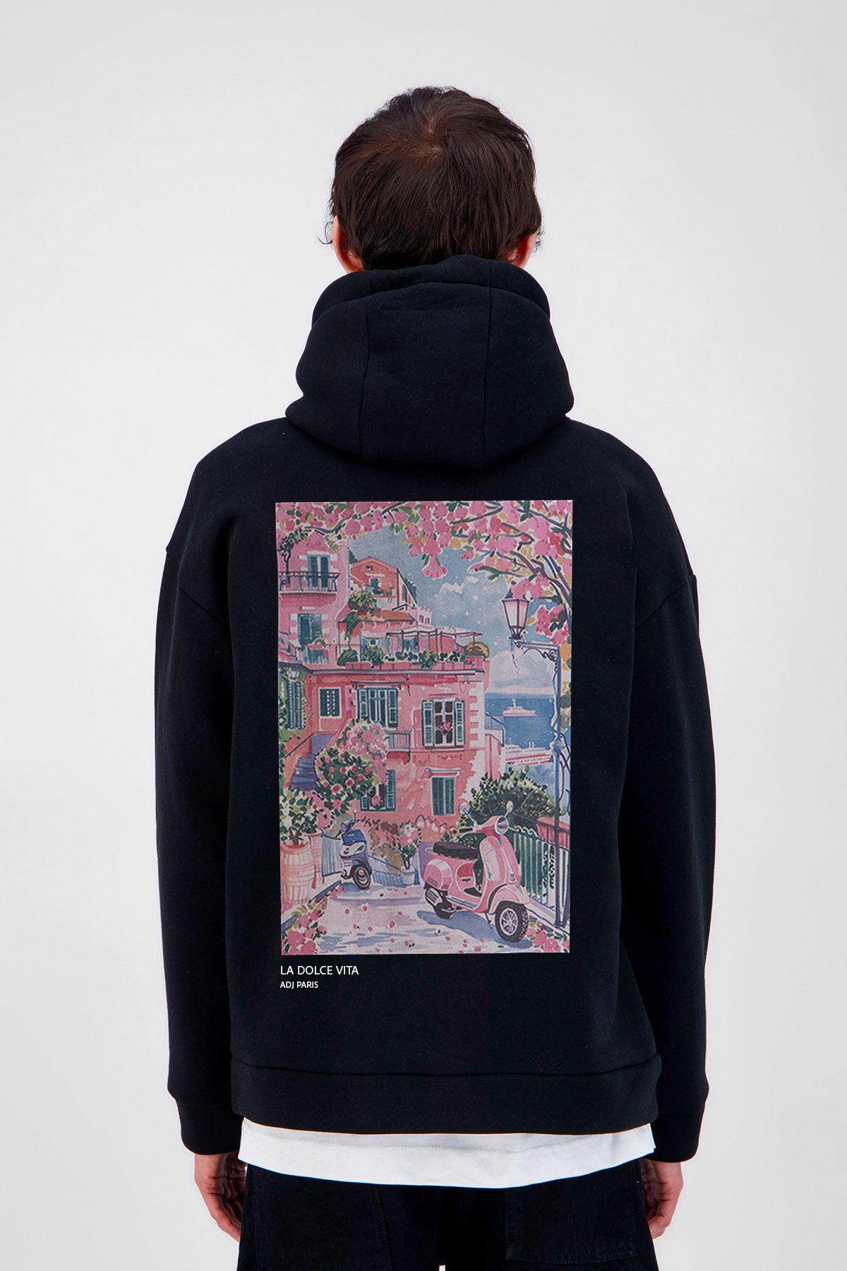 Sweat capuche noir Dolce Vita