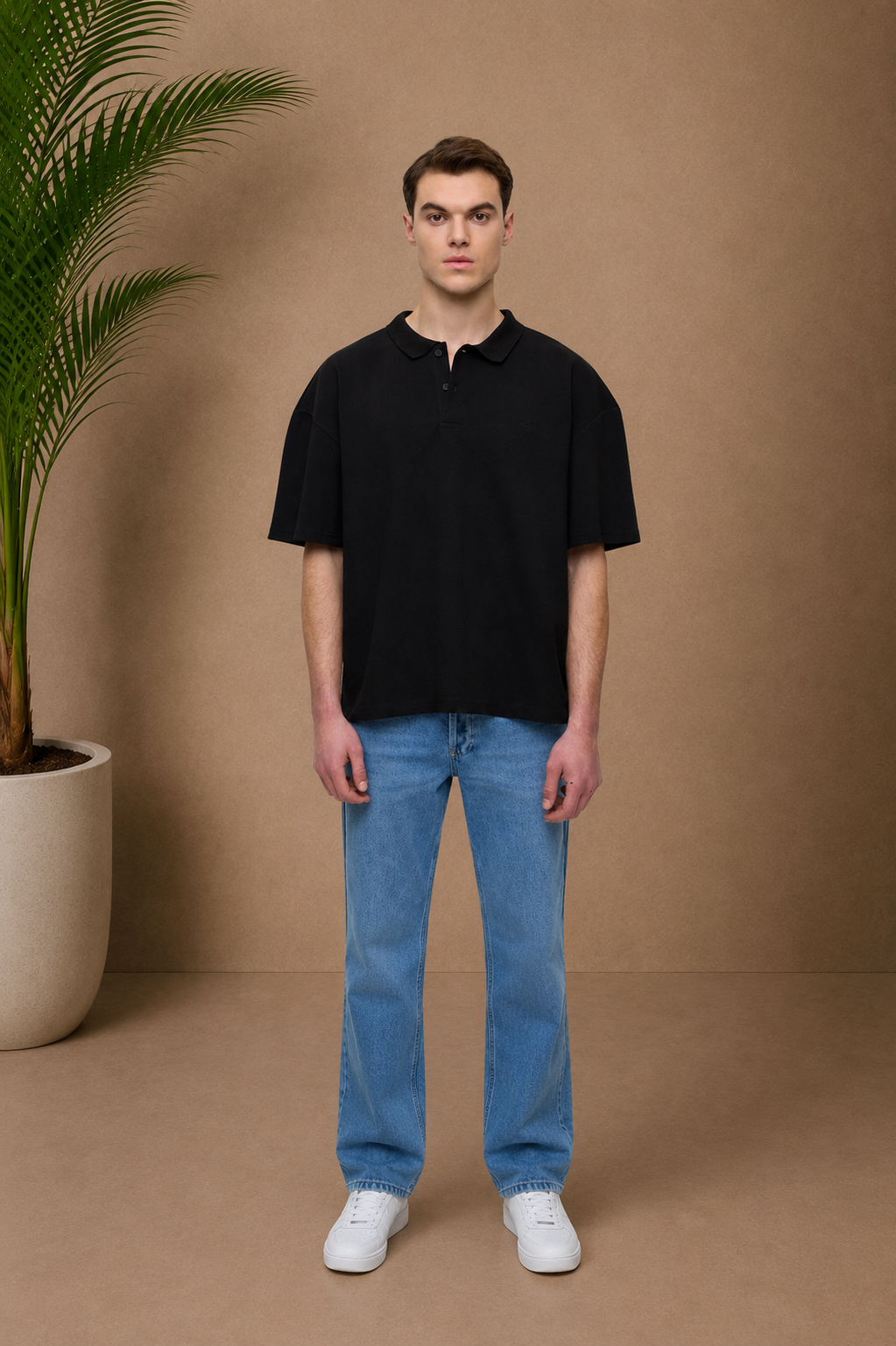 Polo petit cœur noir