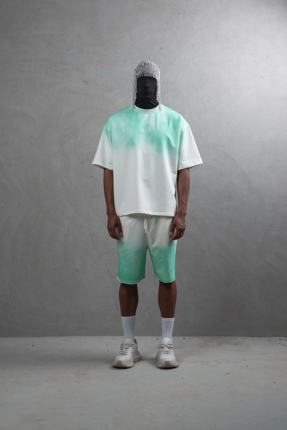 Ensemble short + t-shirt blanc vert