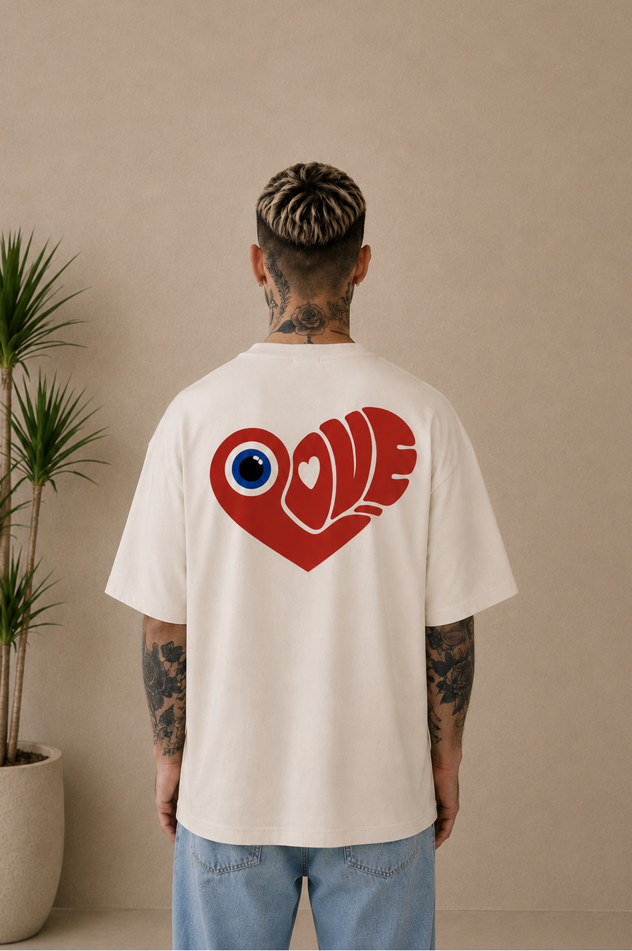 T-shirt Hearts beige