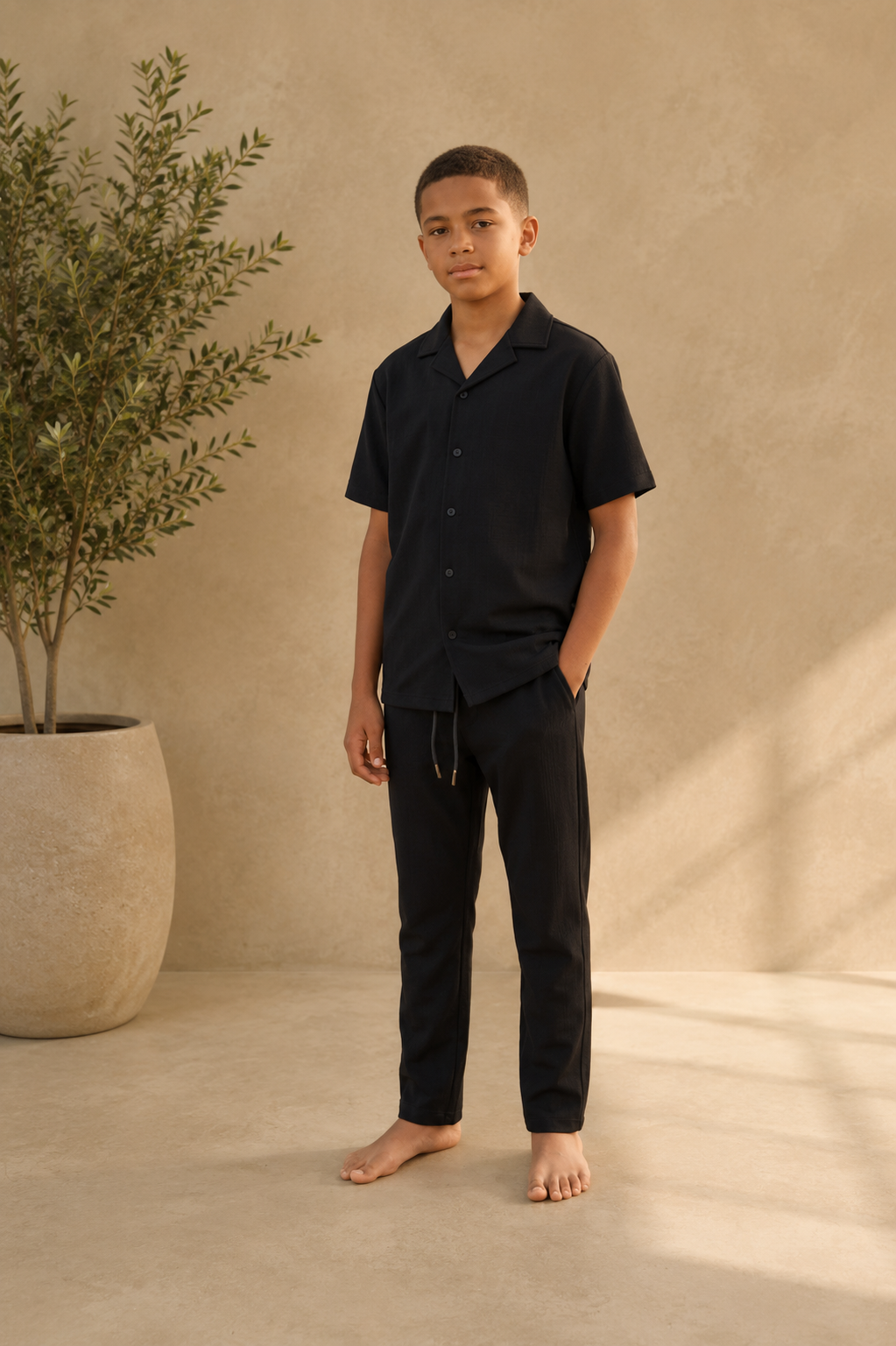 Ensemble enfant chemise et pantalon noir