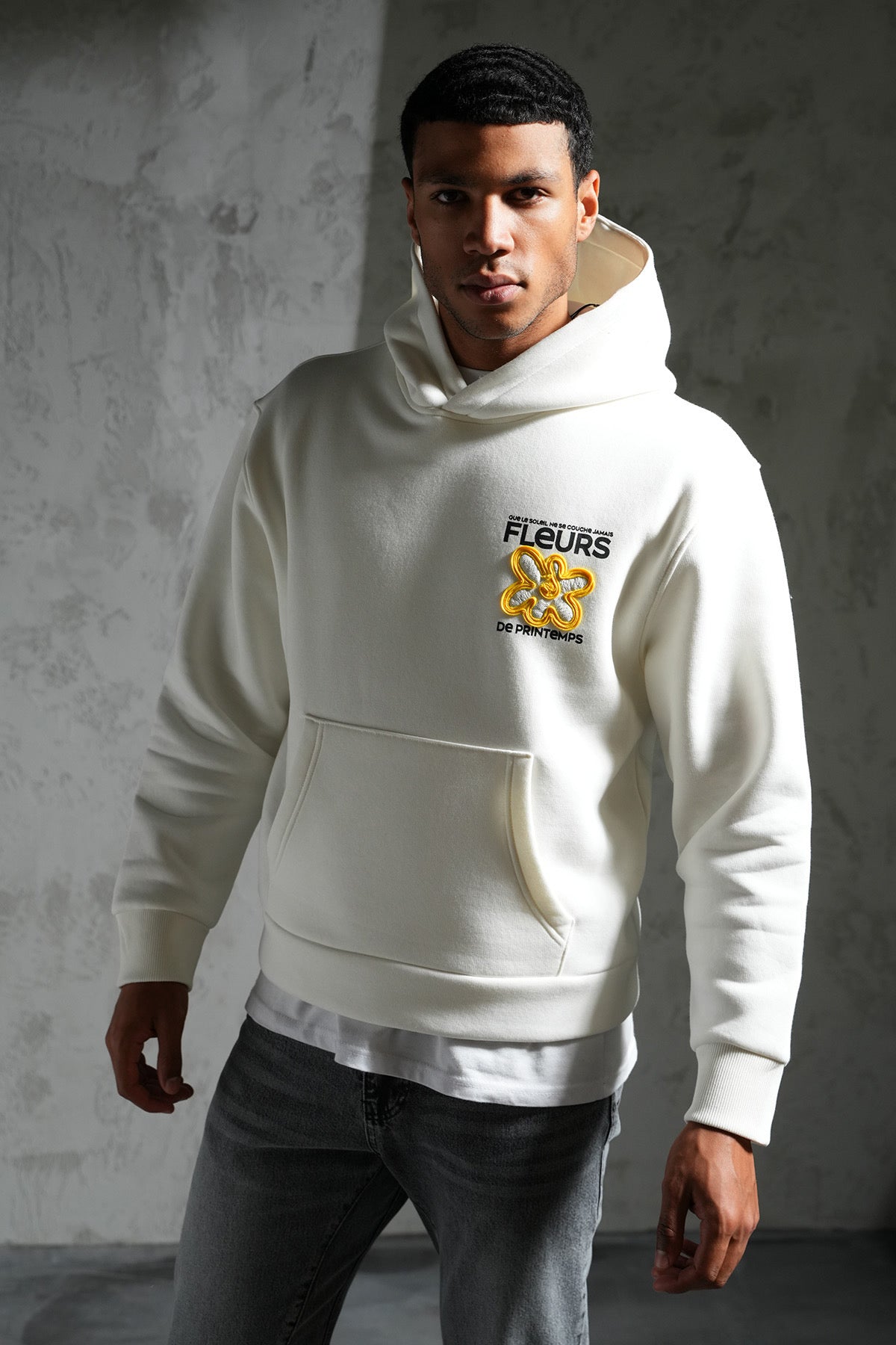 Sweat Fleurs de printemps blanc