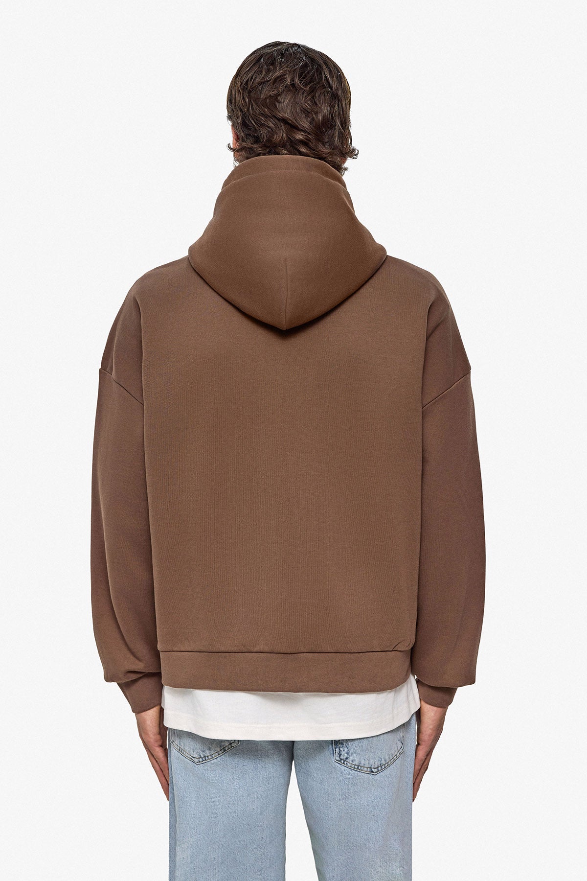 Veste capuche marron cœur blanc