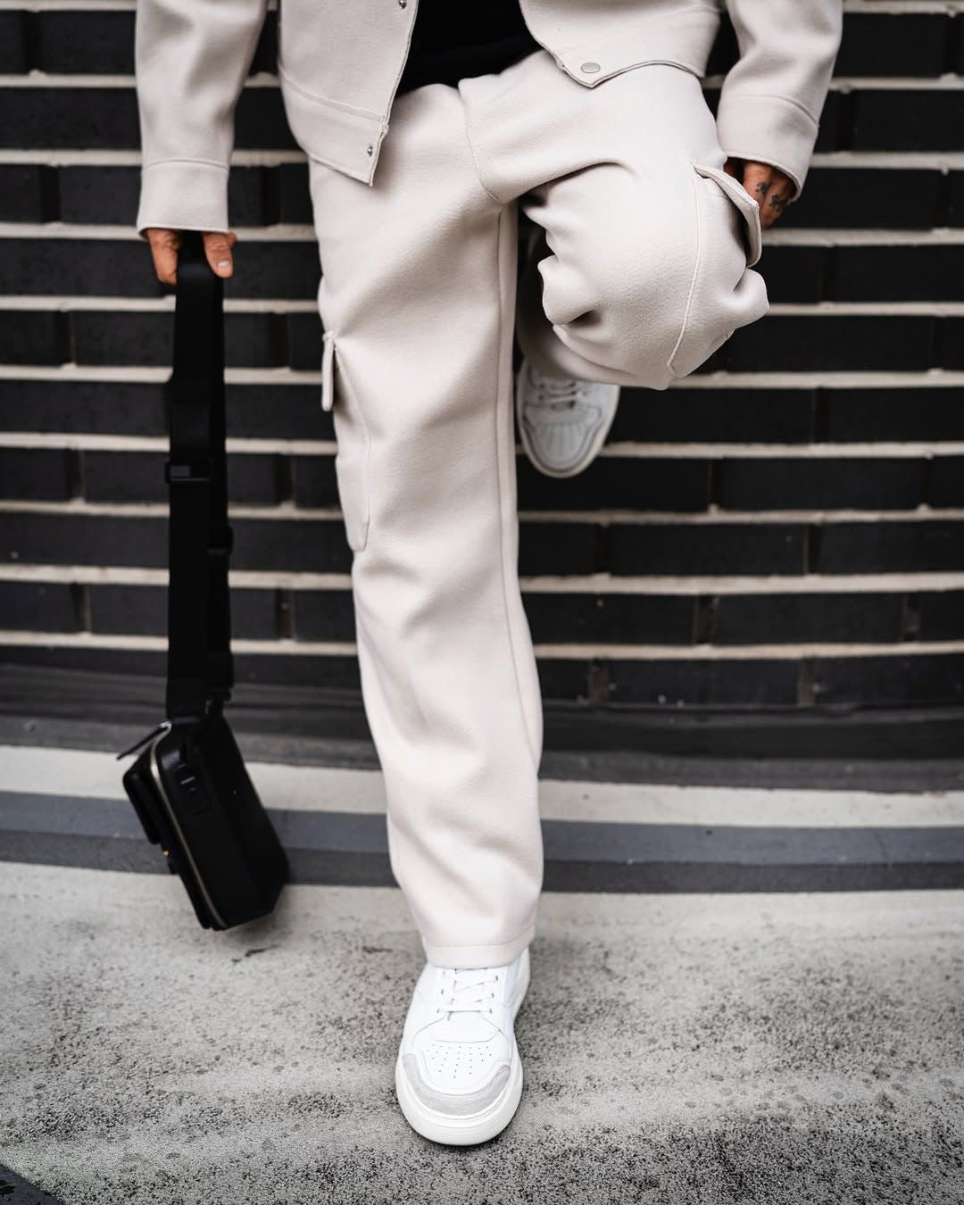 Ensemble veste et pantalon cargo beige