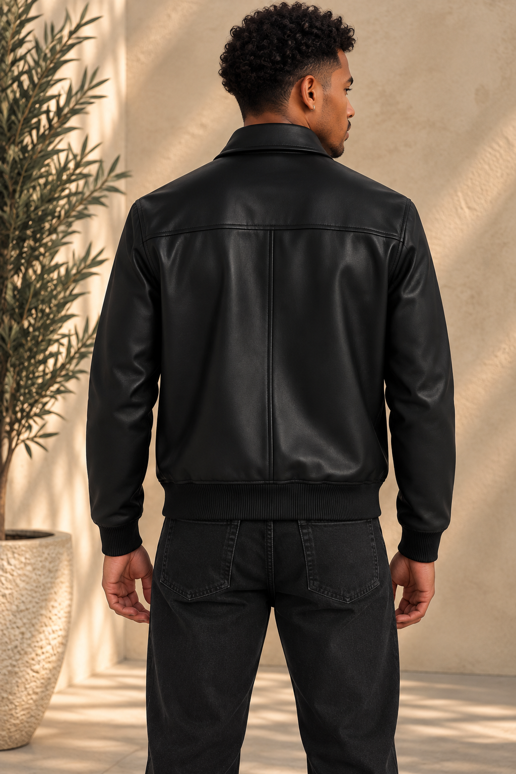Veste similicuir noire