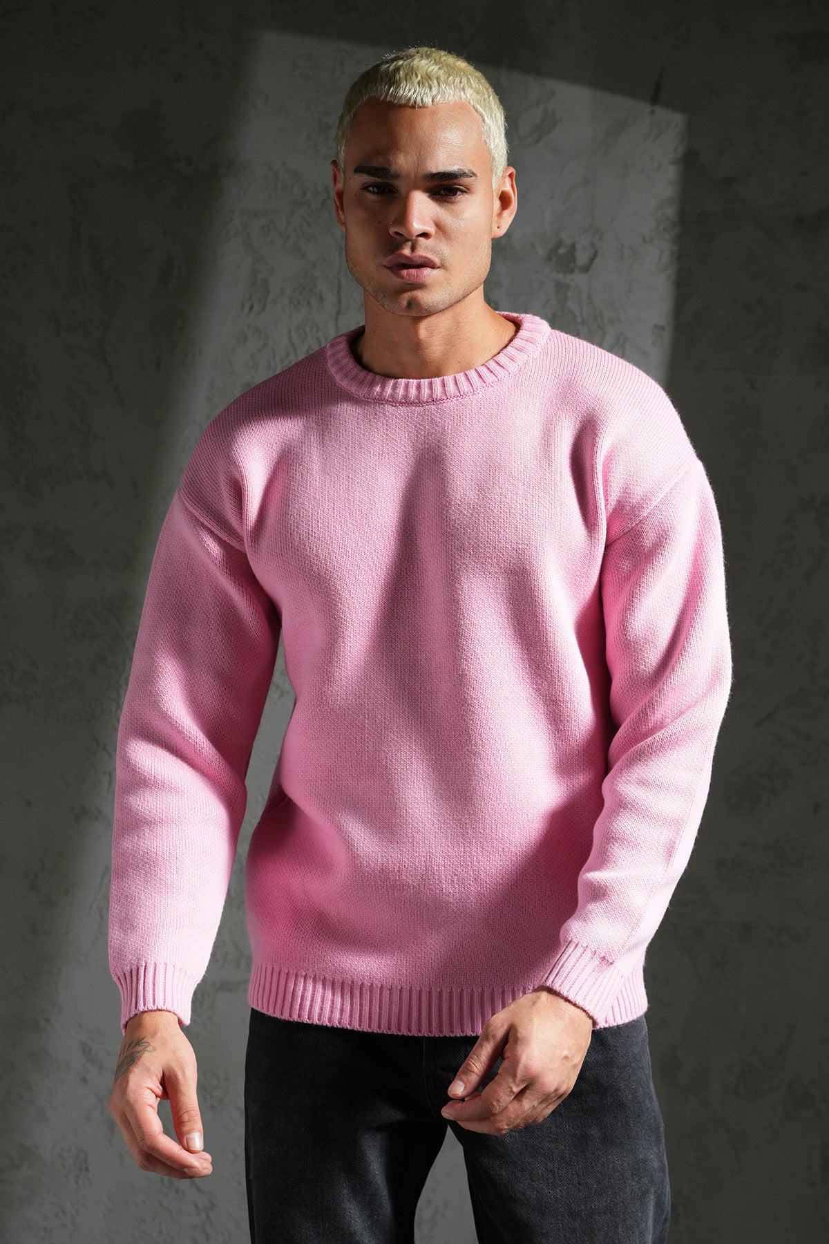 Pull épais maille rose