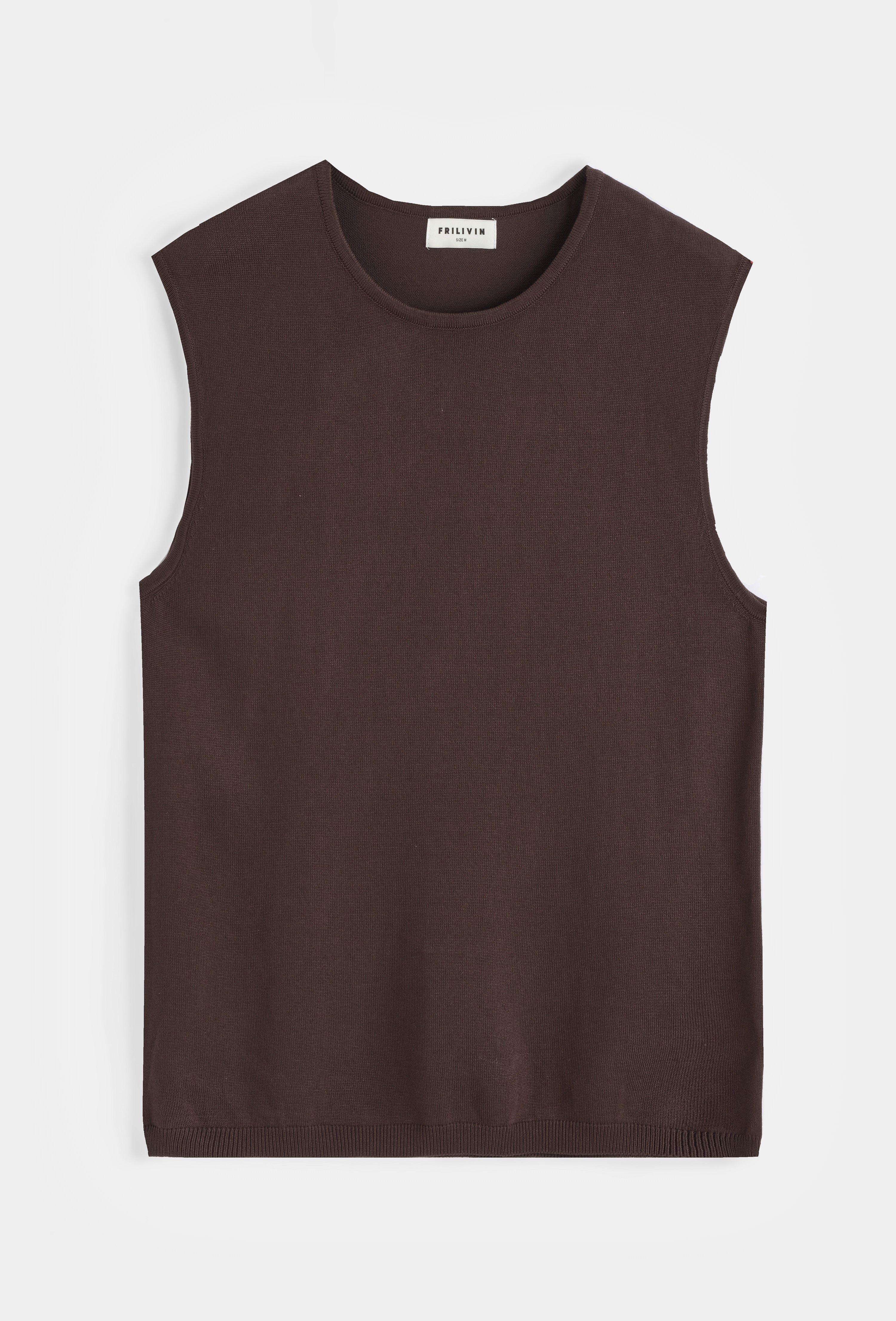 Débardeur maille marron