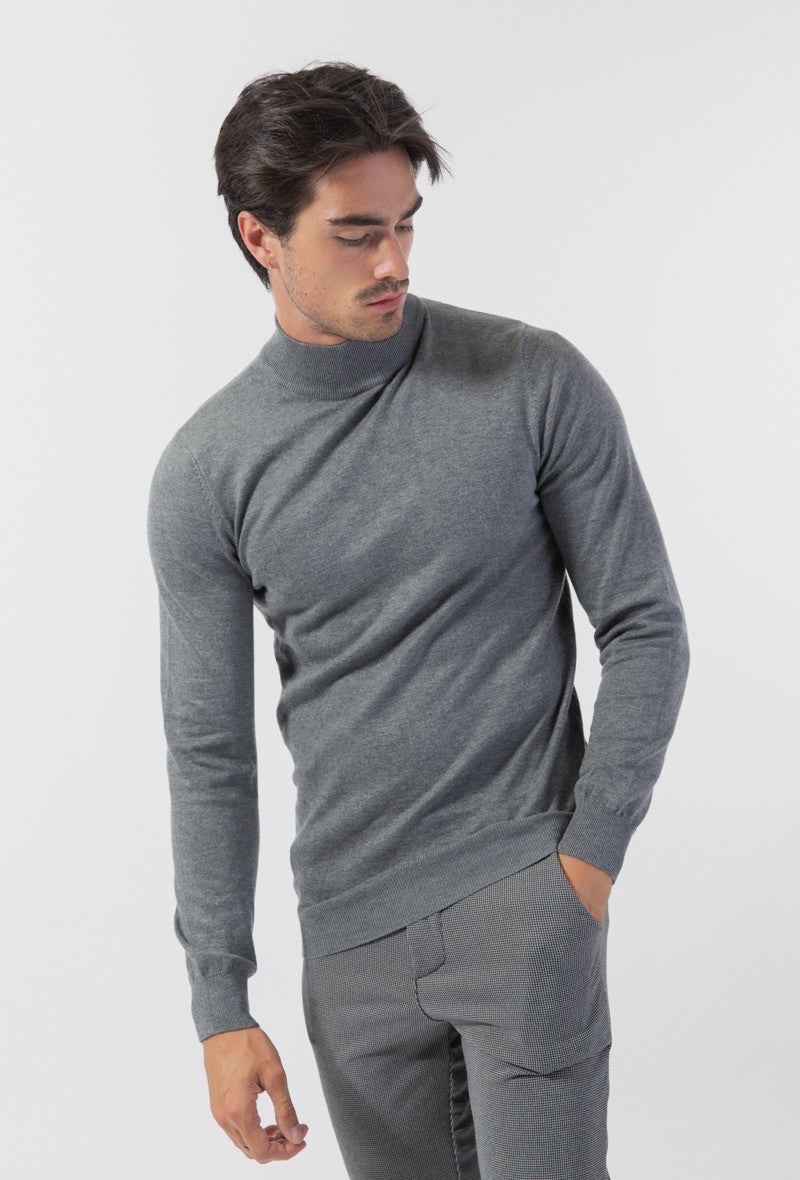 Pull Col montant gris
