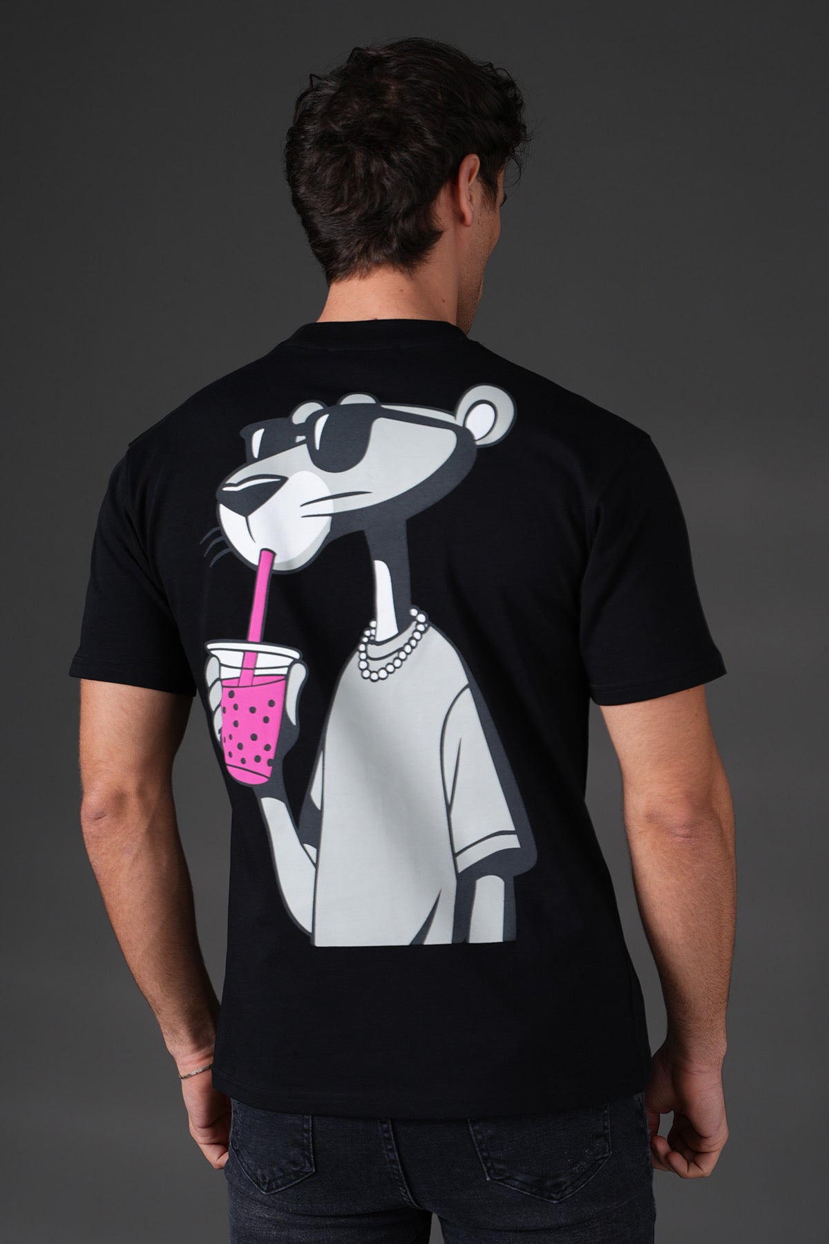 T-Shirt Panthère Rose noir