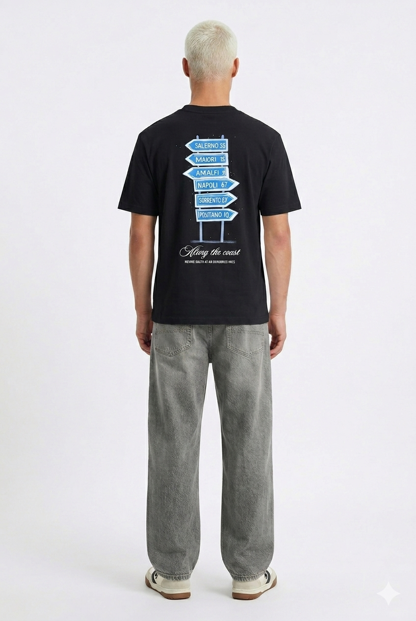 T-shirt Along the Coast noir