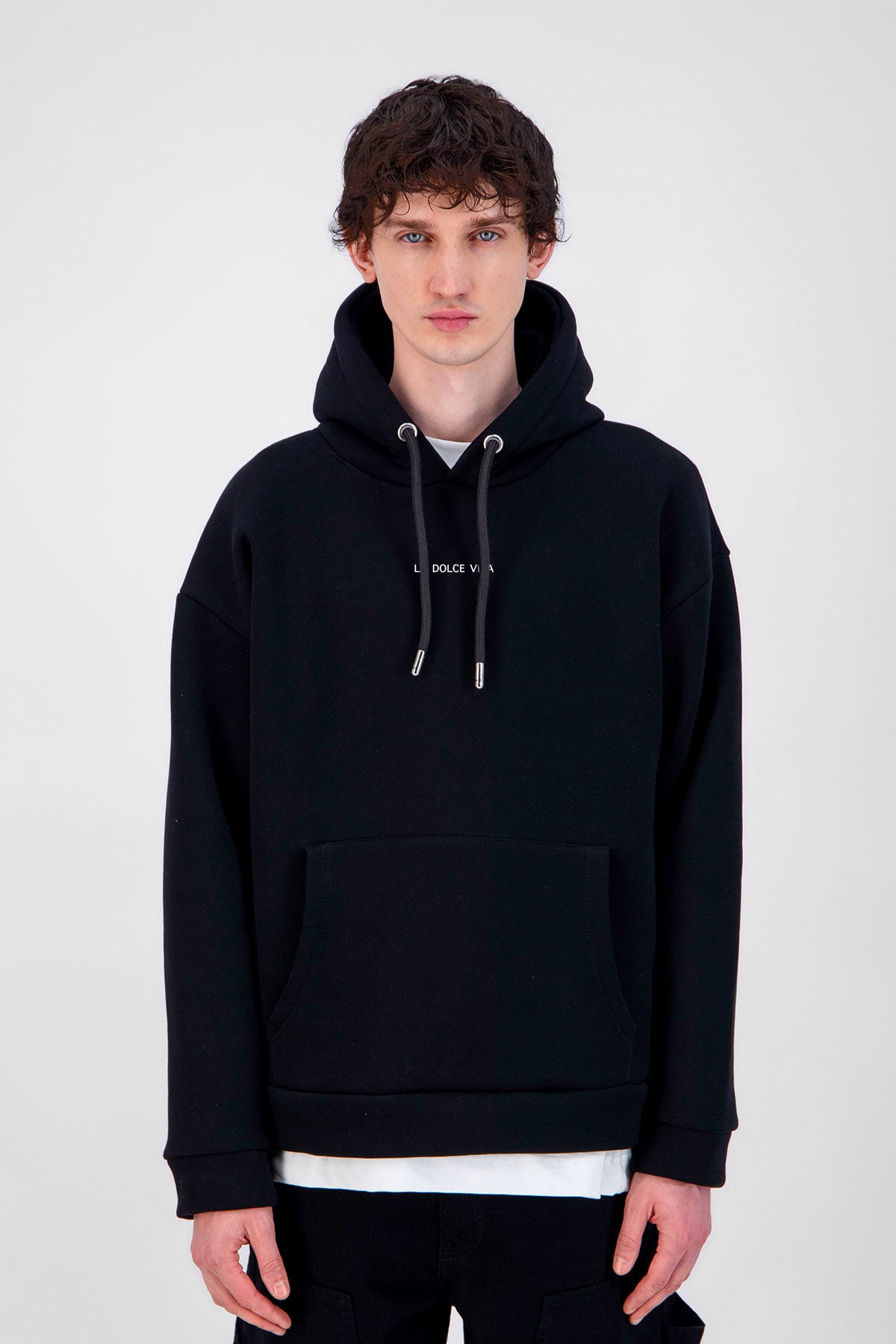 Sweat capuche noir Dolce Vita