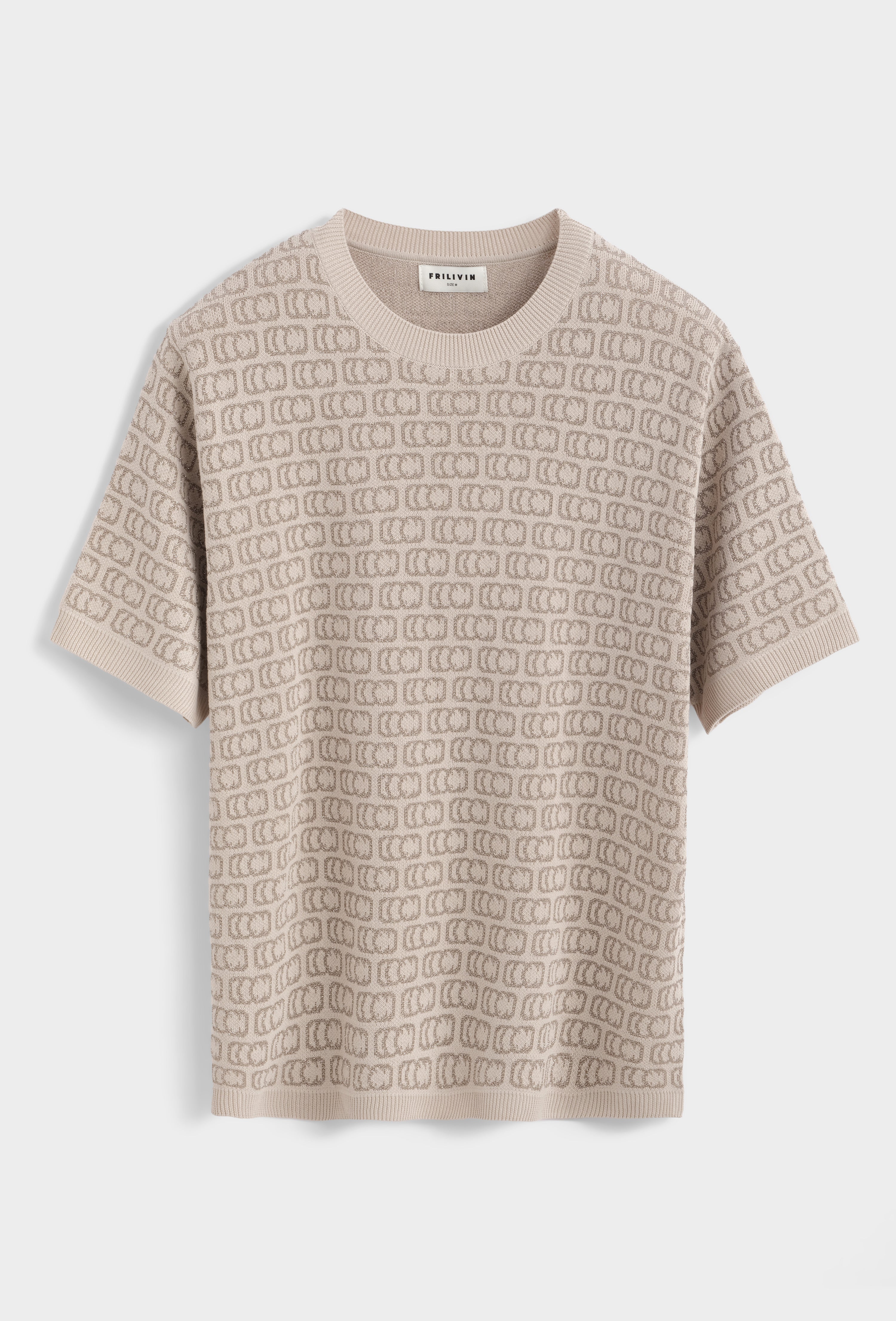 T-shirt épais beige motif