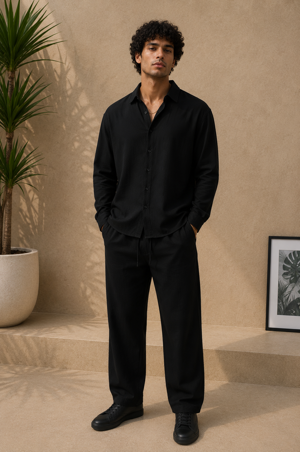 Chemise manches longues noire