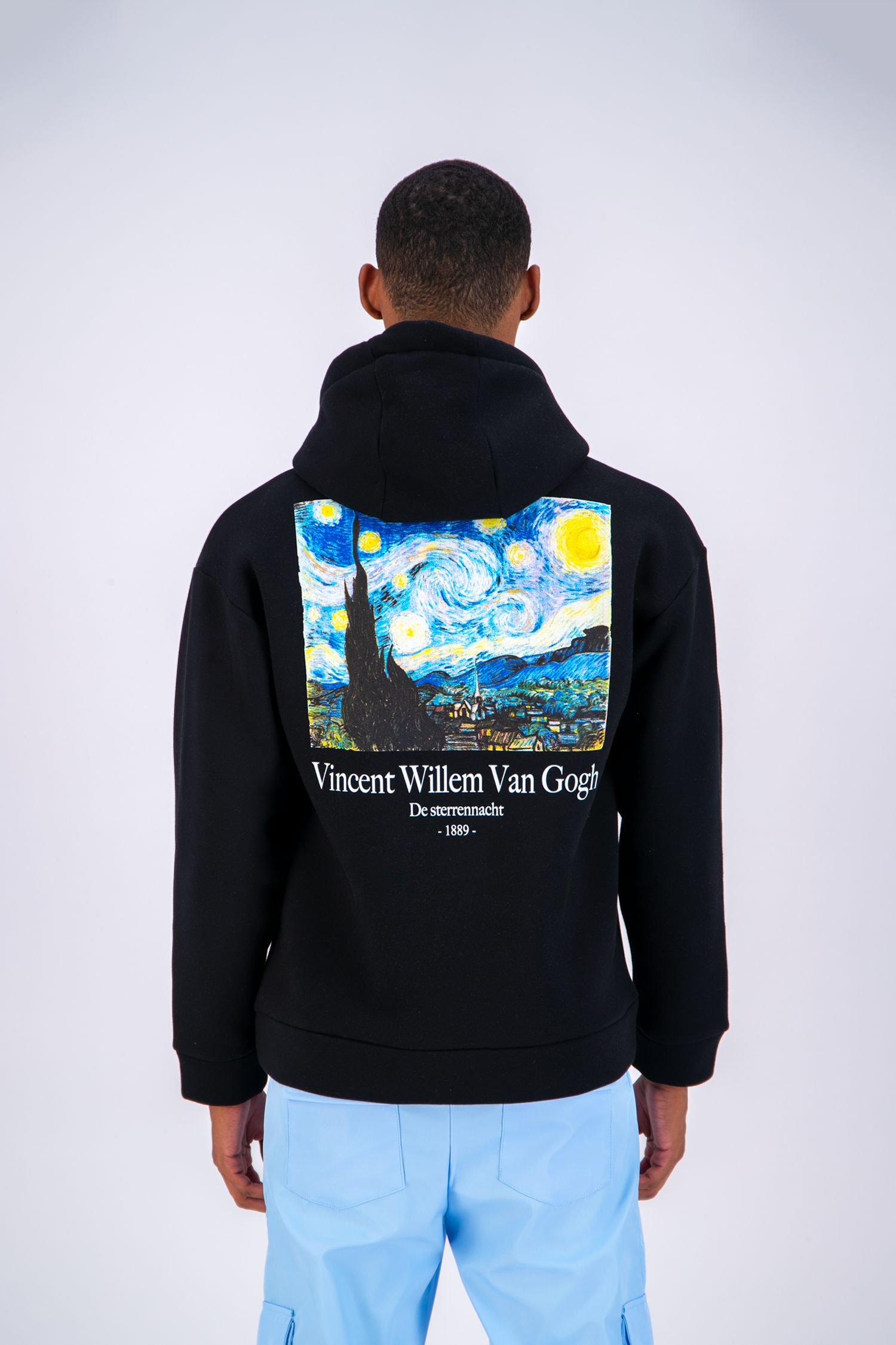 Sweat capuche noir Van Gogh