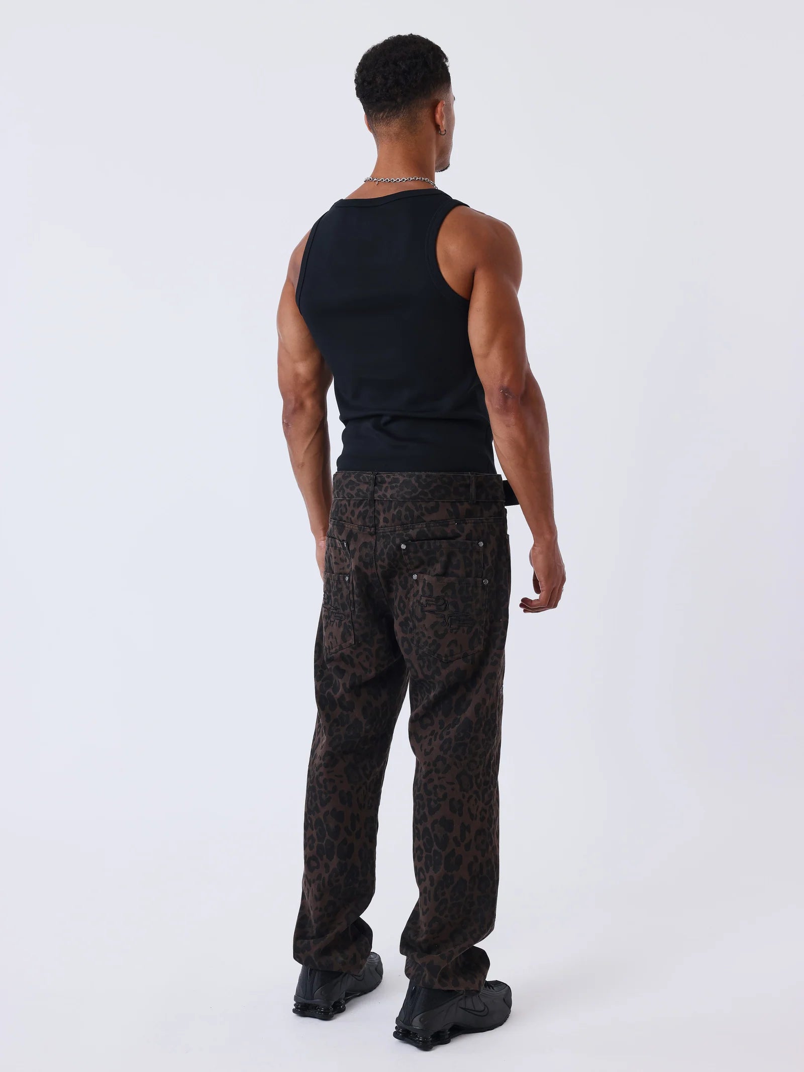 PXP - Pantalon denim léopard