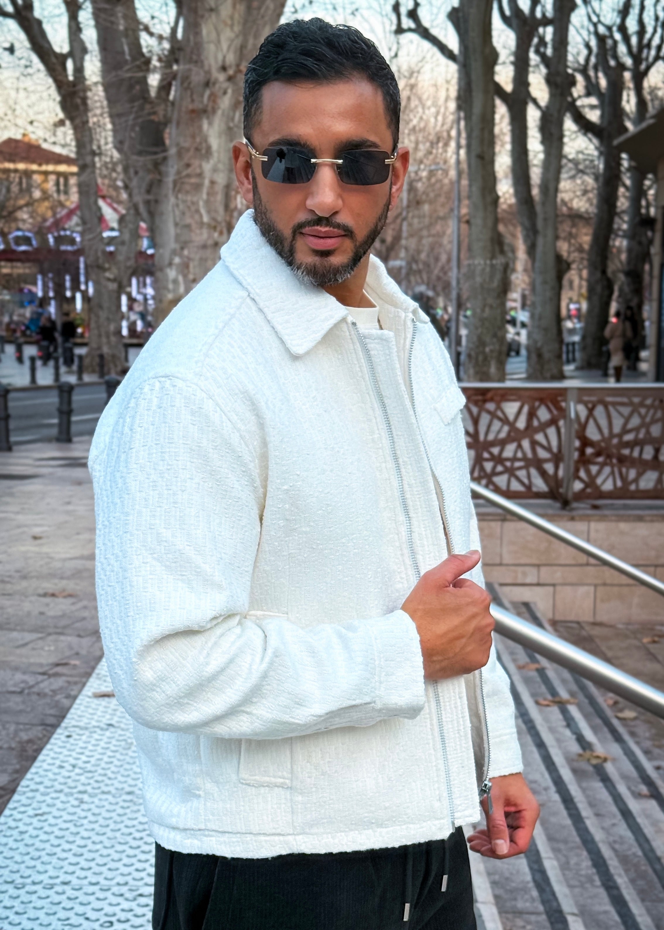 Veste blanche texturée