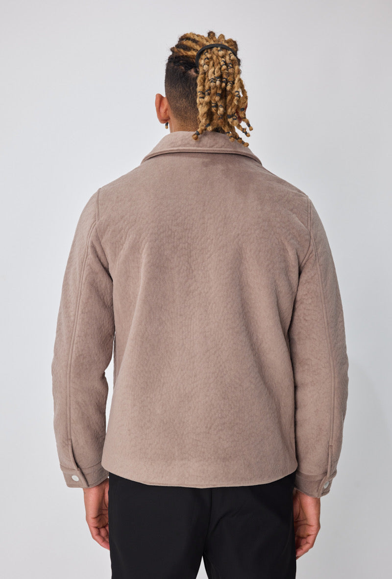 Veste daim marron clair