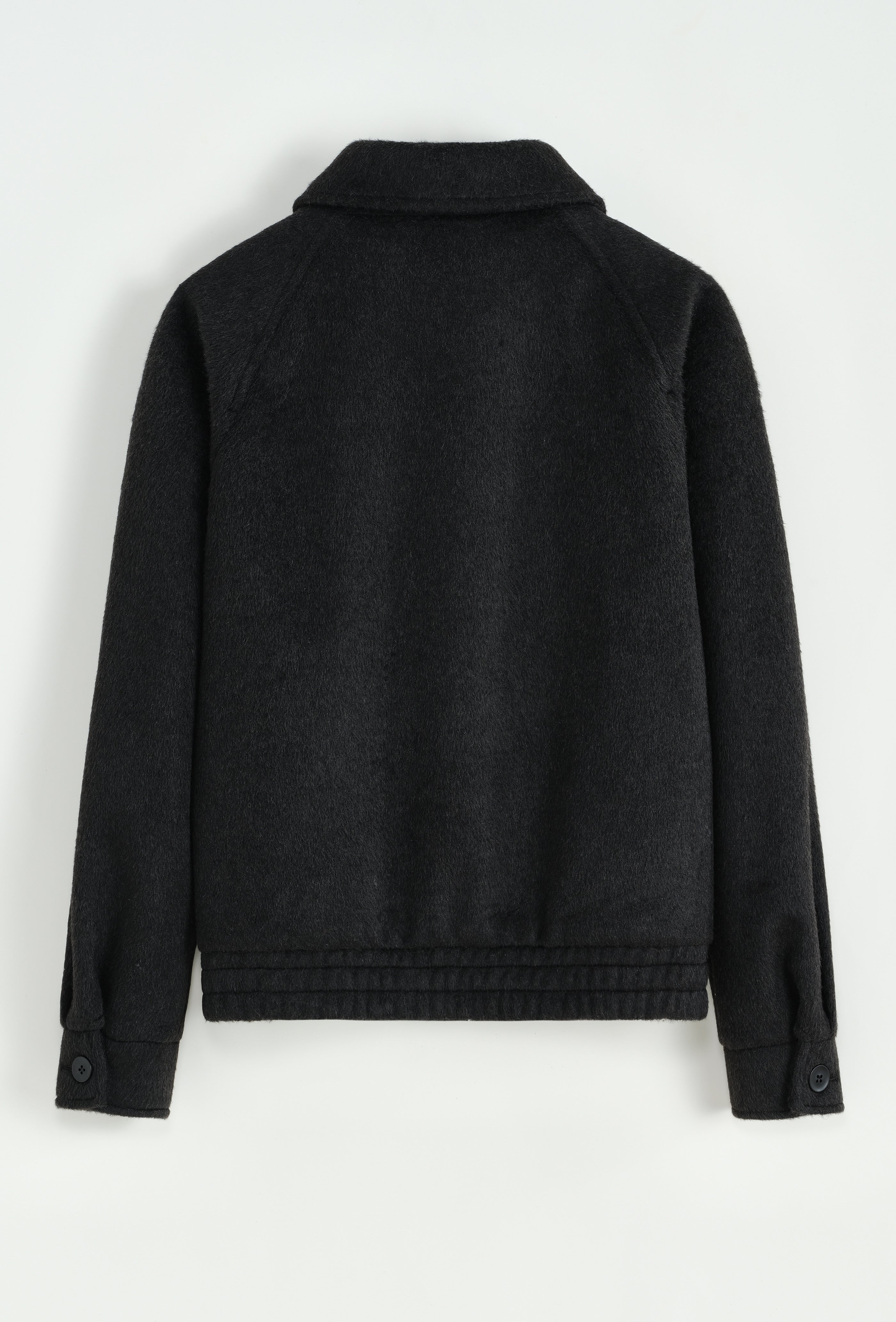 Veste zipée noir en laine