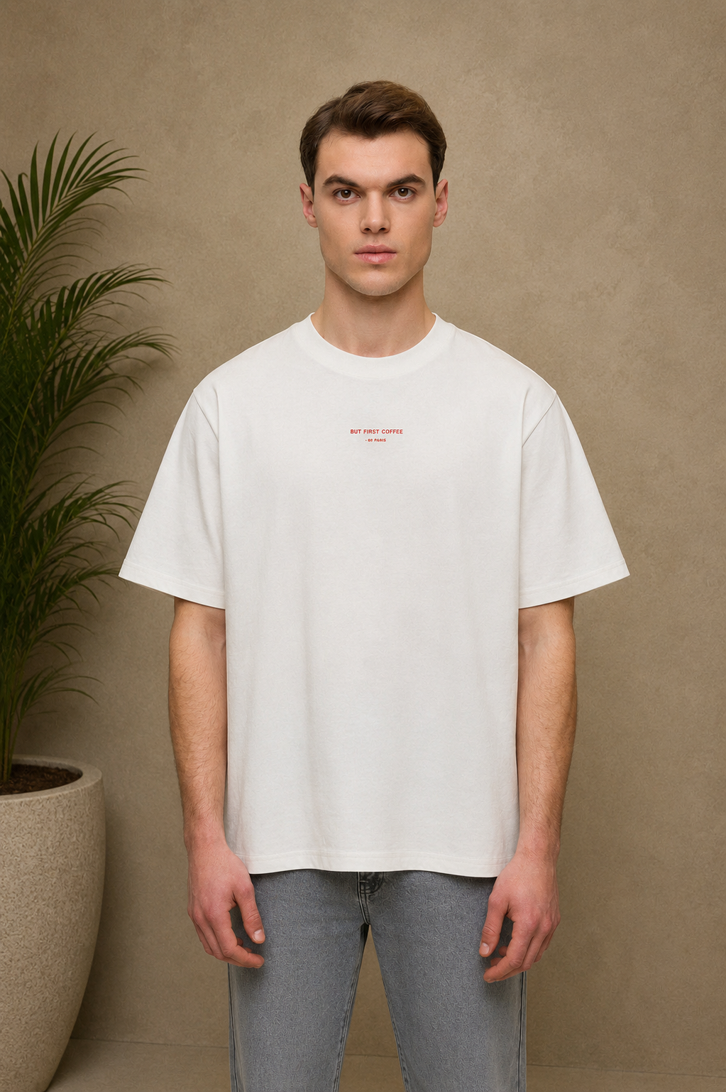 T-shirt Coffee blanc