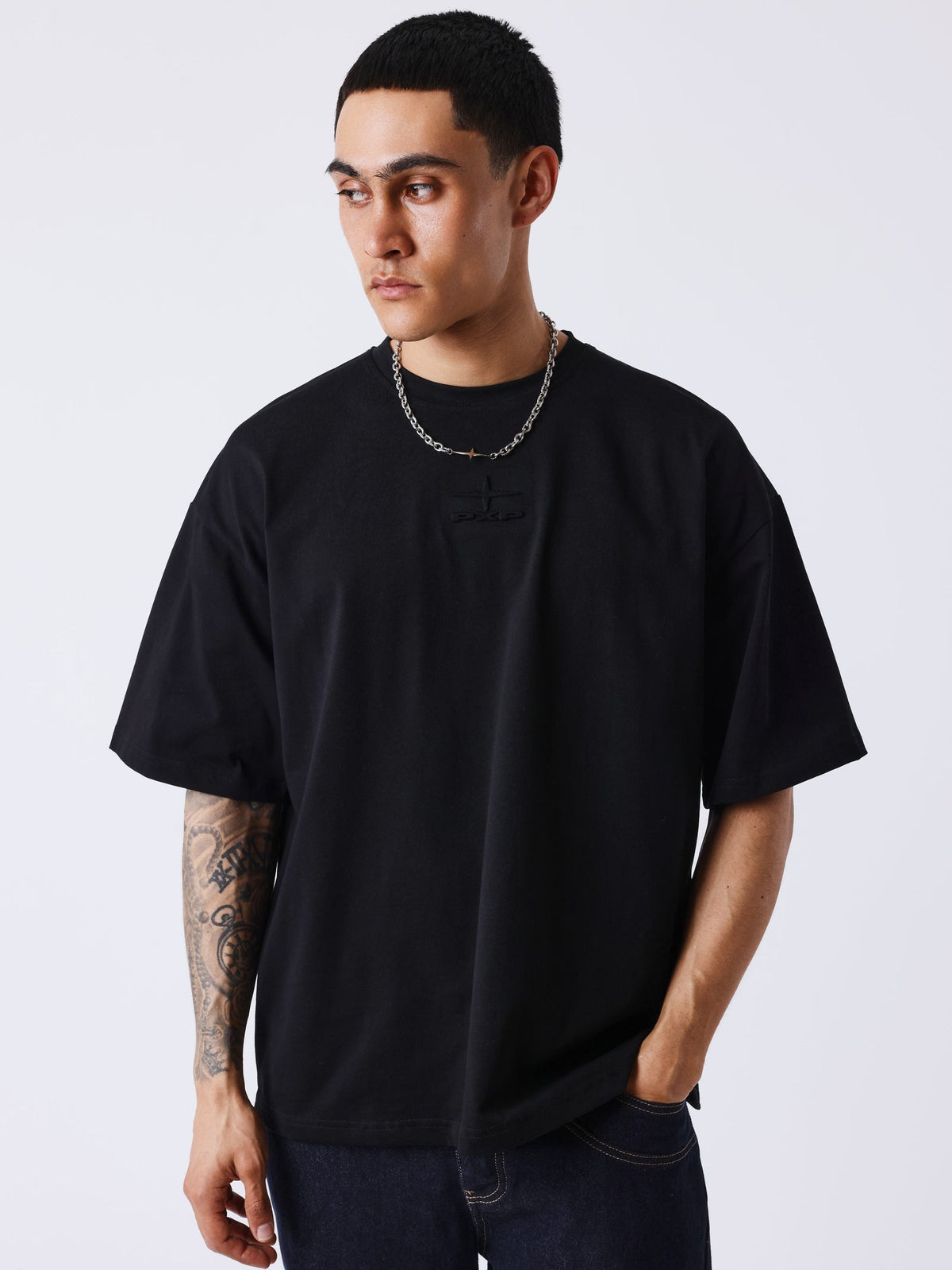 PXP - T-SHIRT MOTIF EMBOSSÉ NOIR