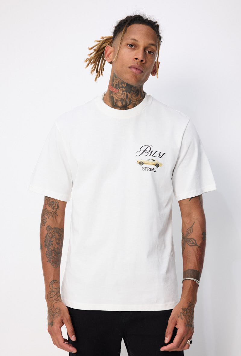 T-shirt Palm Spring blanc